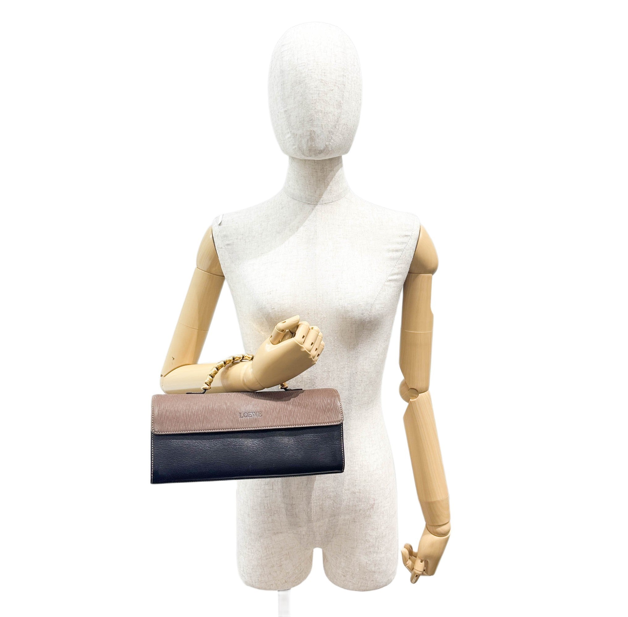 Velazquez Brown & Black Leather Hand Bag