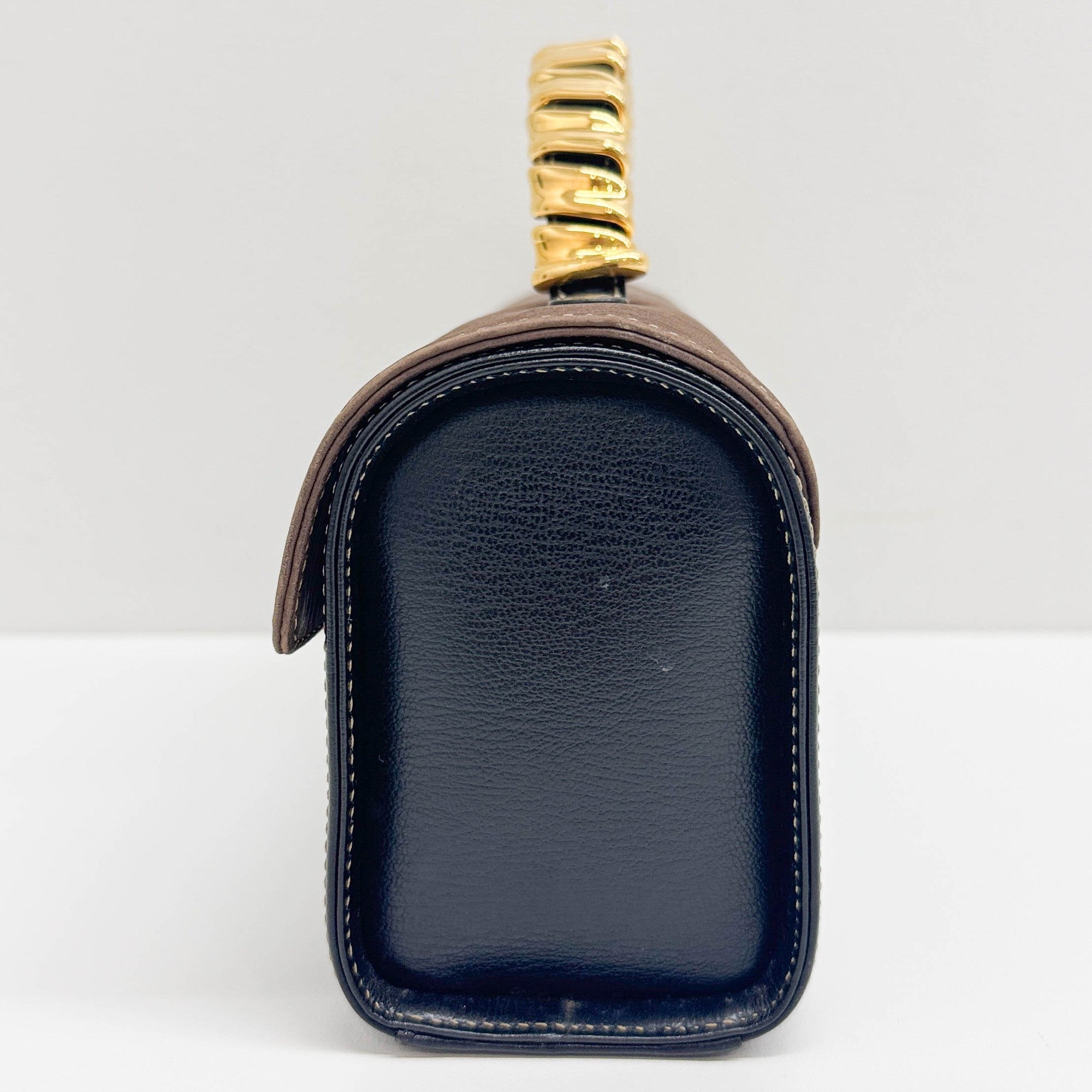 Velazquez Brown & Black Leather Hand Bag