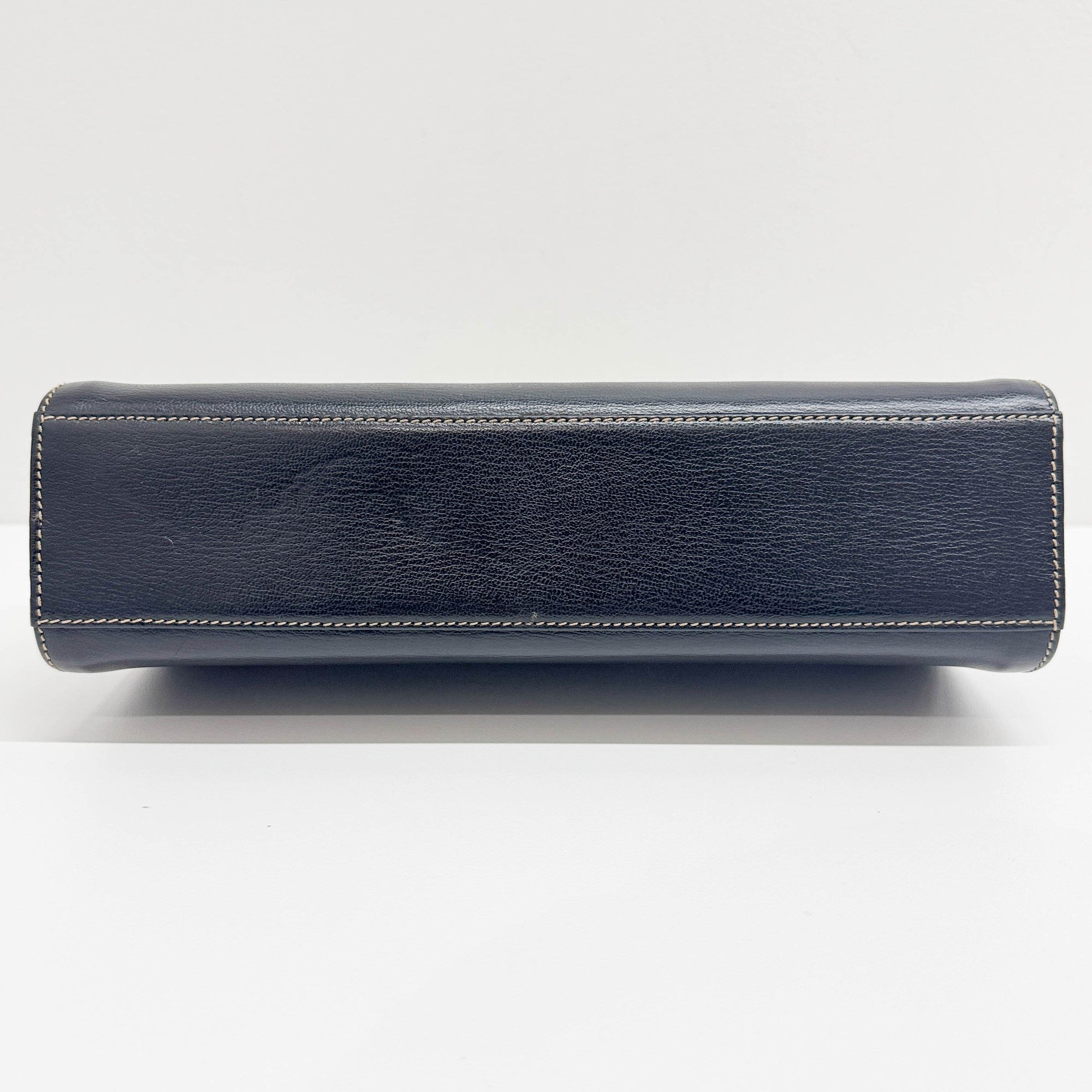 Velazquez Brown & Black Leather Hand Bag