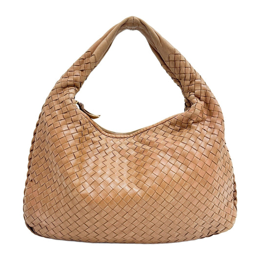 Intrecciato Brown Leather Shoulder Bag