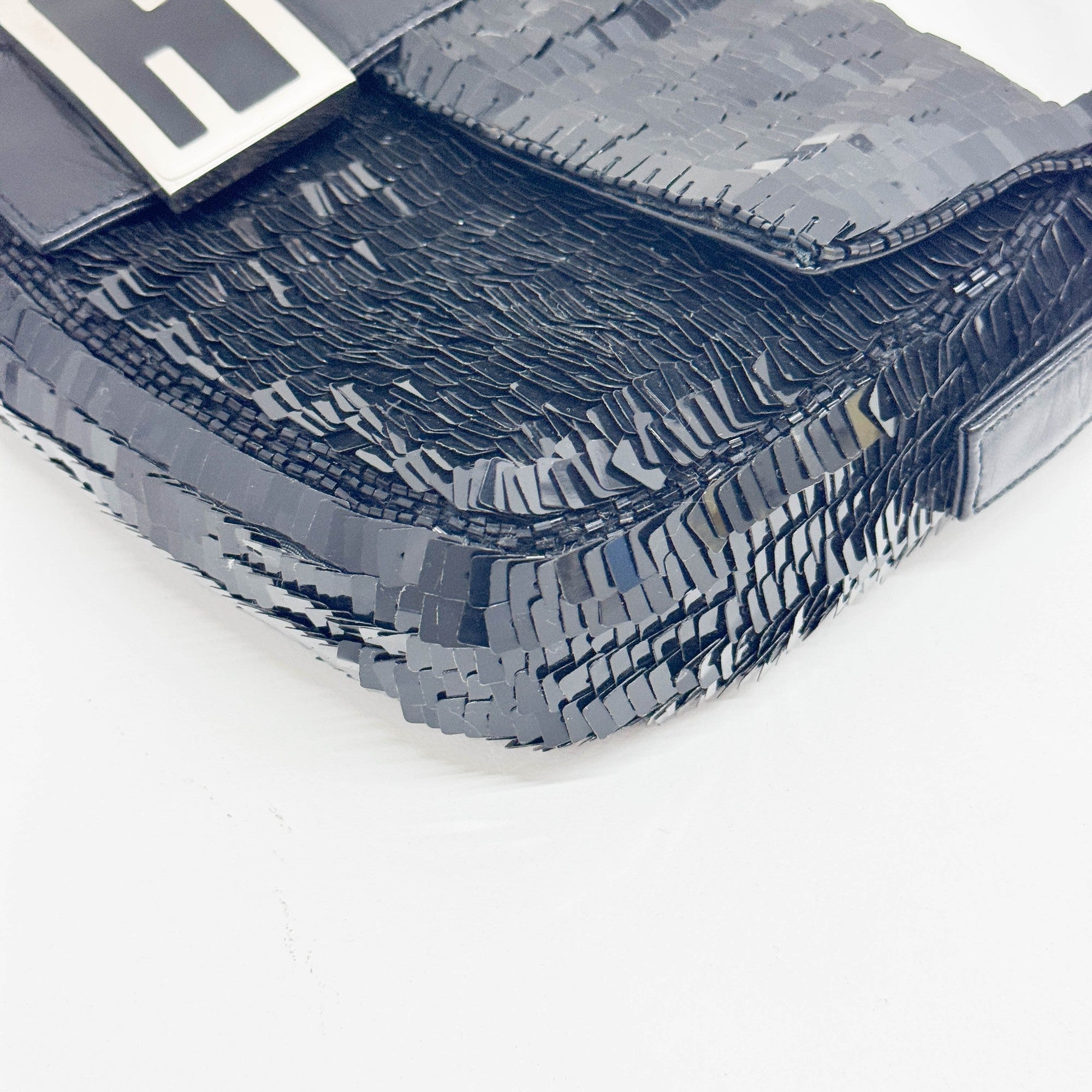 Baguette Black Sequin Shoulder Bag