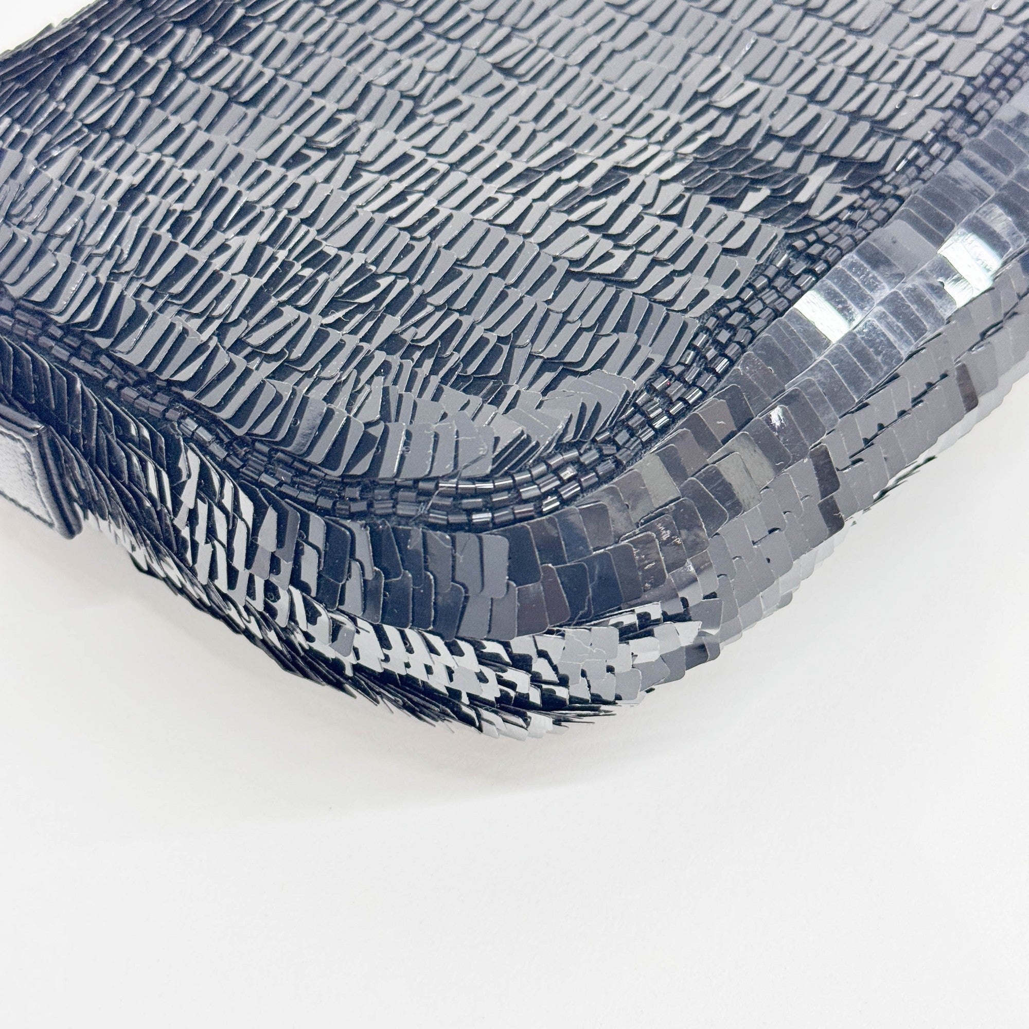 Baguette Black Sequin Shoulder Bag