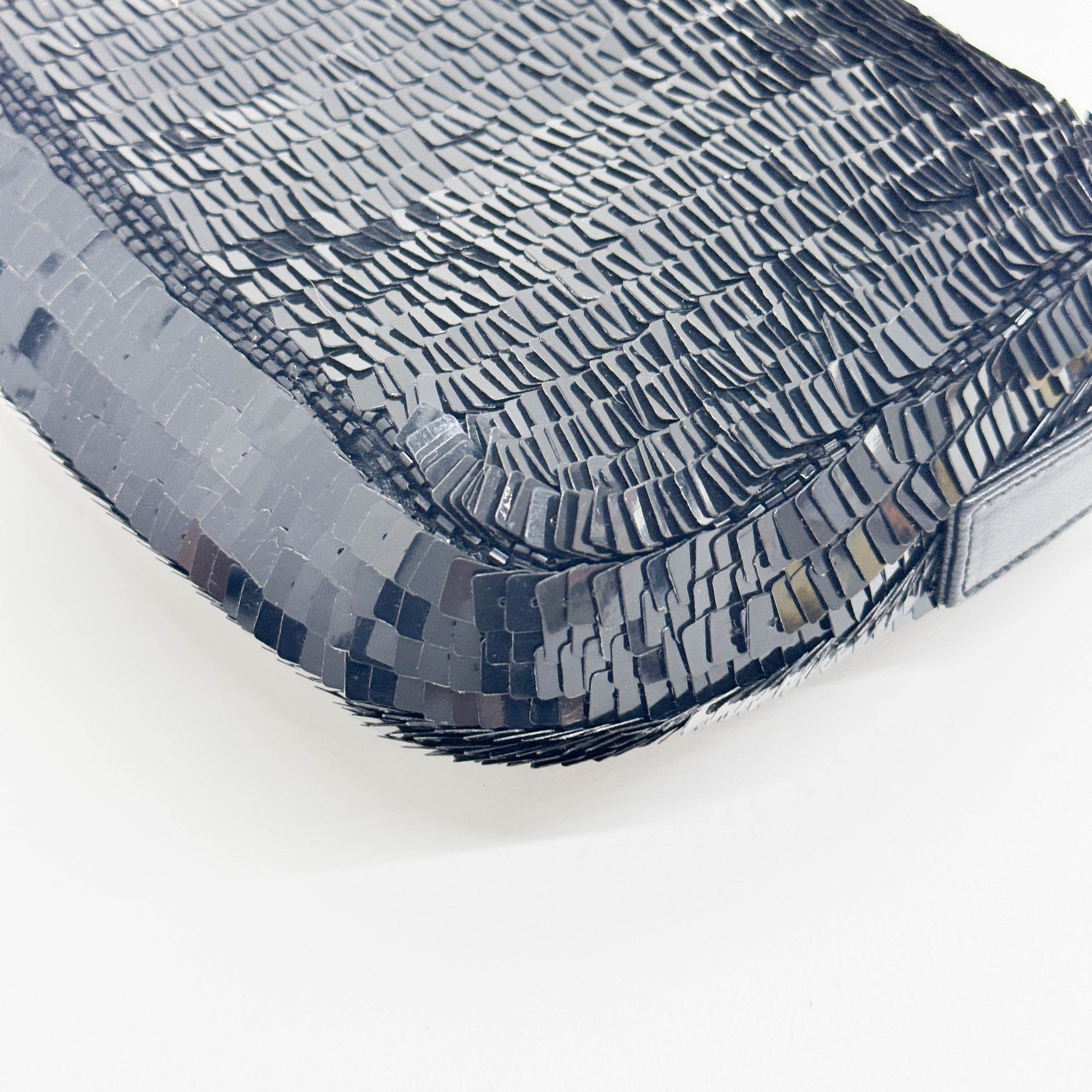 Baguette Black Sequin Shoulder Bag