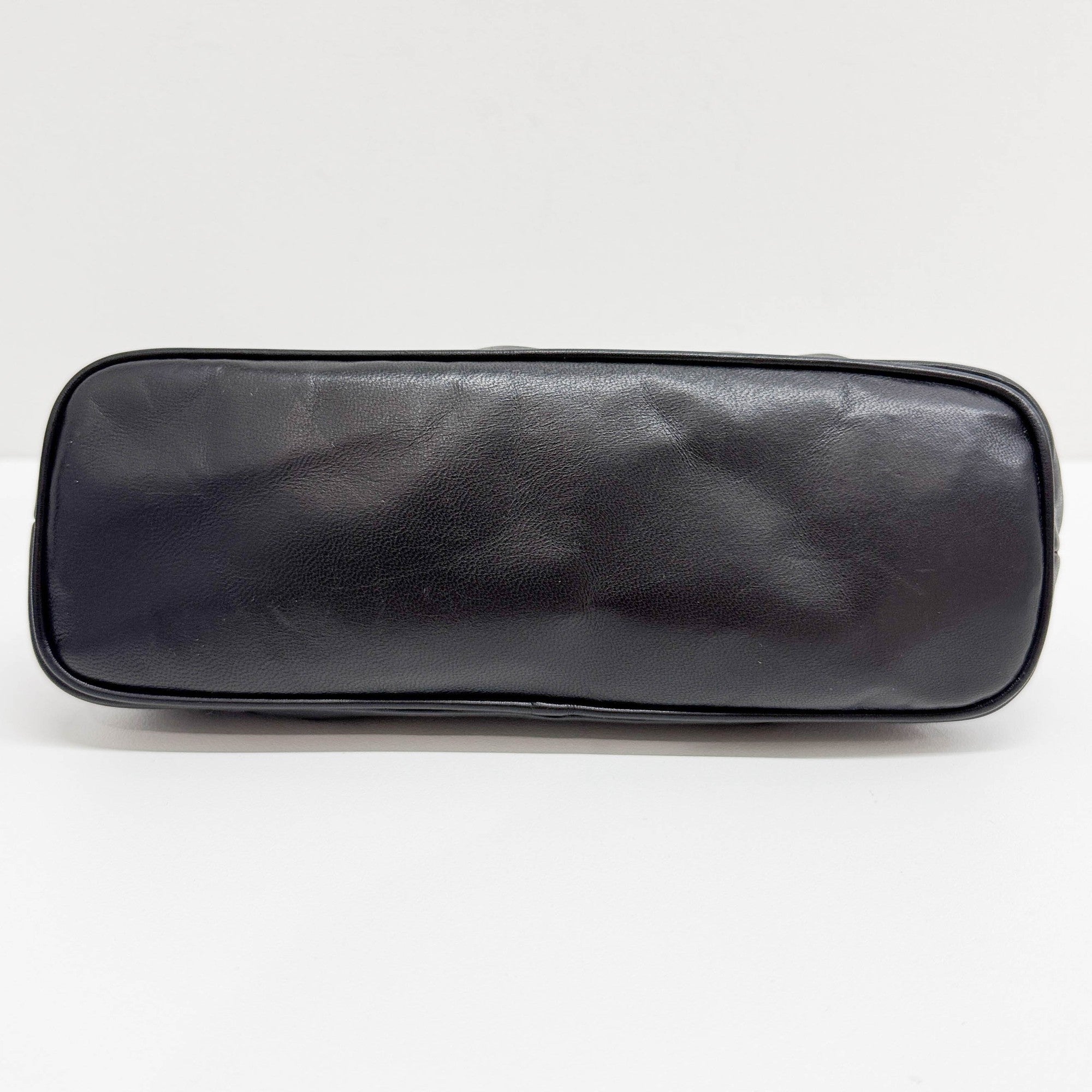 Roses Black Leather Shoulder Bag