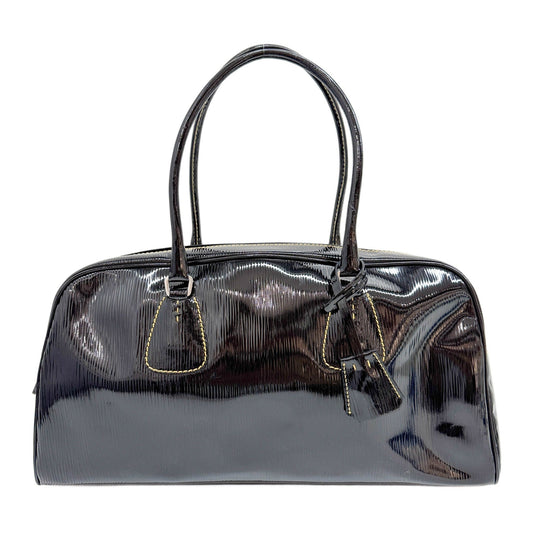 Bowling Black Leather Shoulder Bag