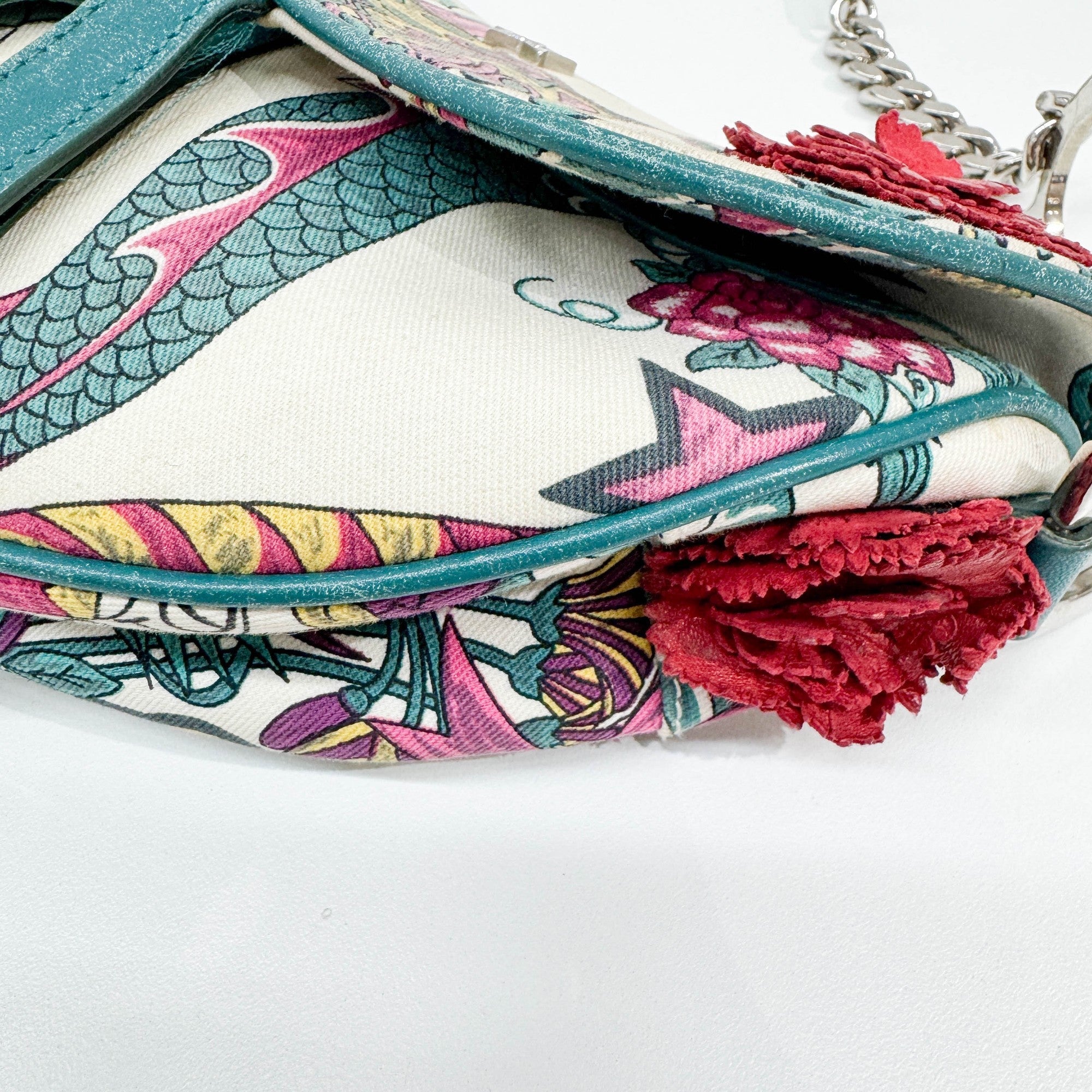 Saddle "Loves John" White Canvas Shoulder Bag