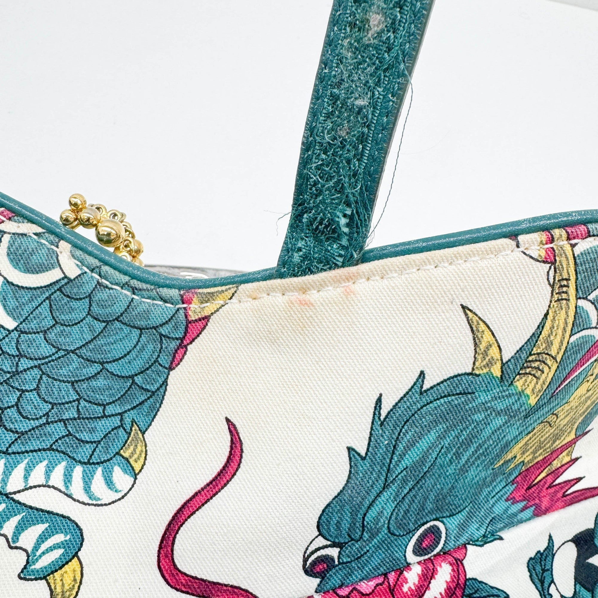 Saddle "Loves John" White Canvas Shoulder Bag