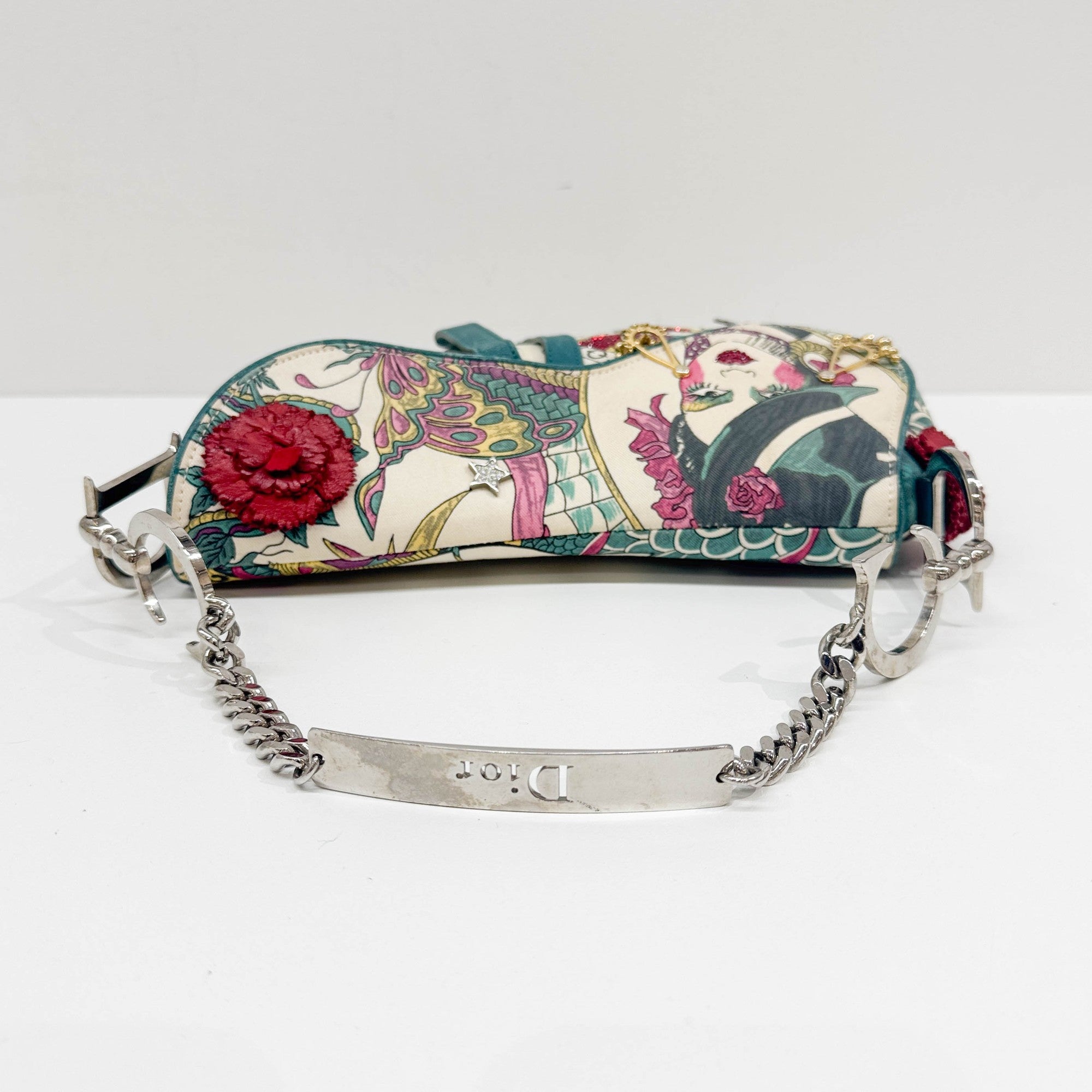 Saddle "Loves John" White Canvas Shoulder Bag