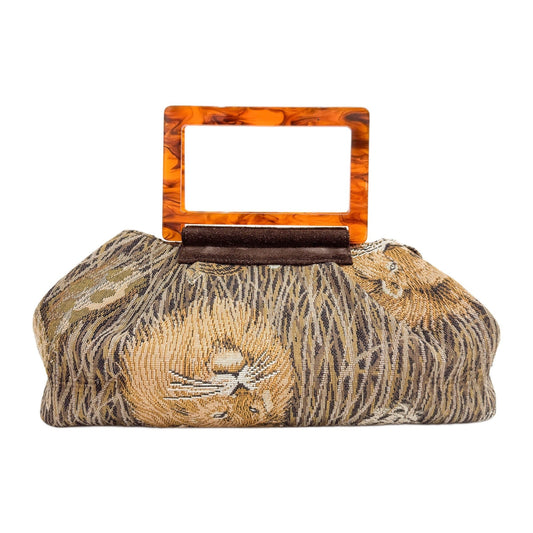 Tan Savanna Print Cotton Hand Bag