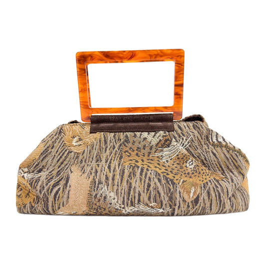 Tan Savanna Print Cotton Hand Bag