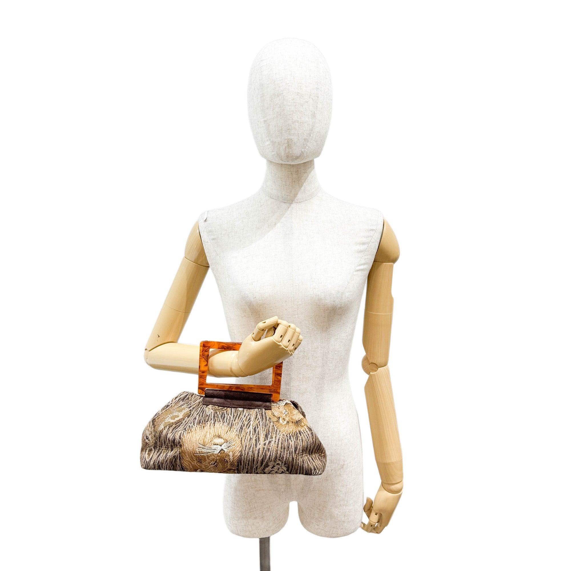 Tan Savanna Print Cotton Hand Bag