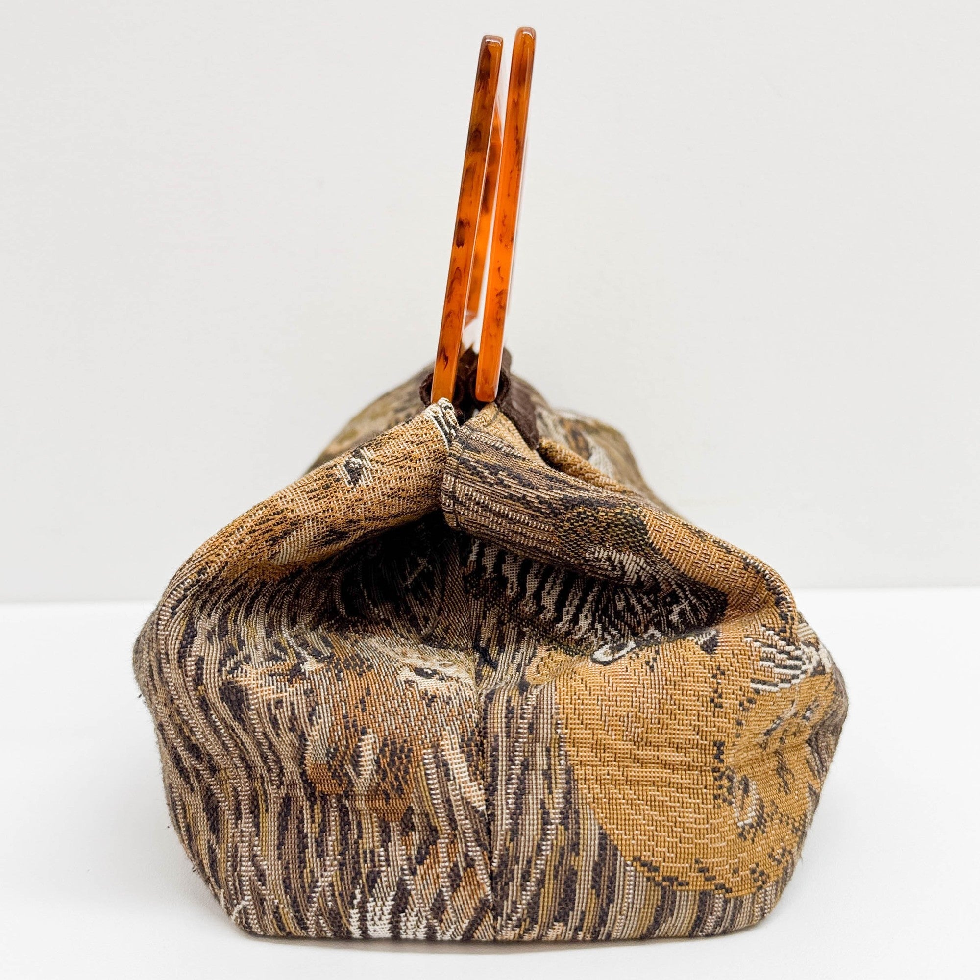 Tan Savanna Print Cotton Hand Bag