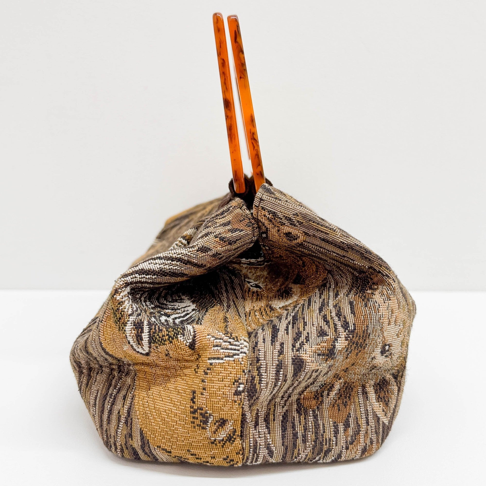 Tan Savanna Print Cotton Hand Bag