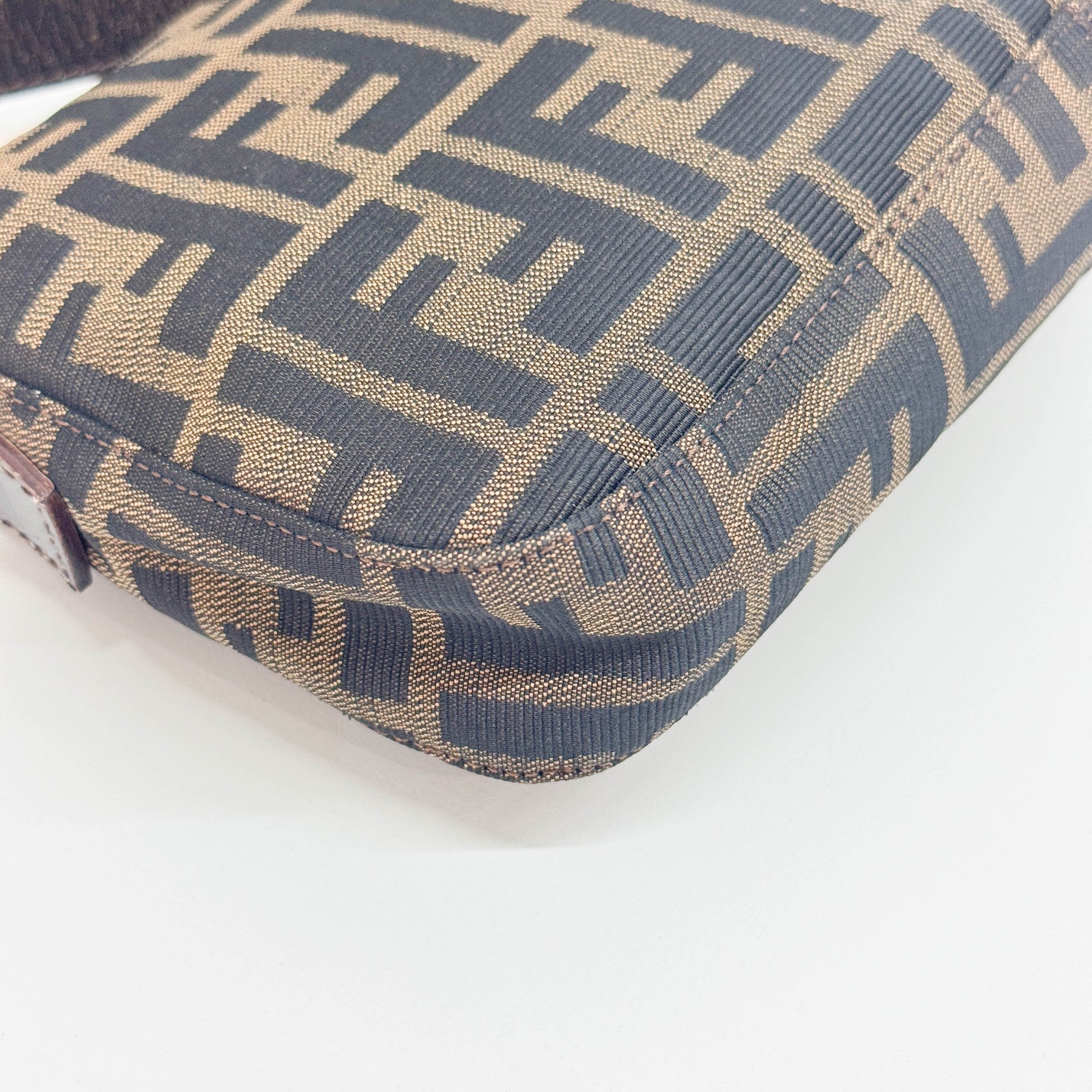 Baguette Brown Zucca Shoulder Bag