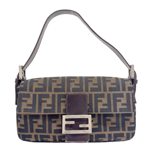 Baguette Brown Zucca Shoulder Bag