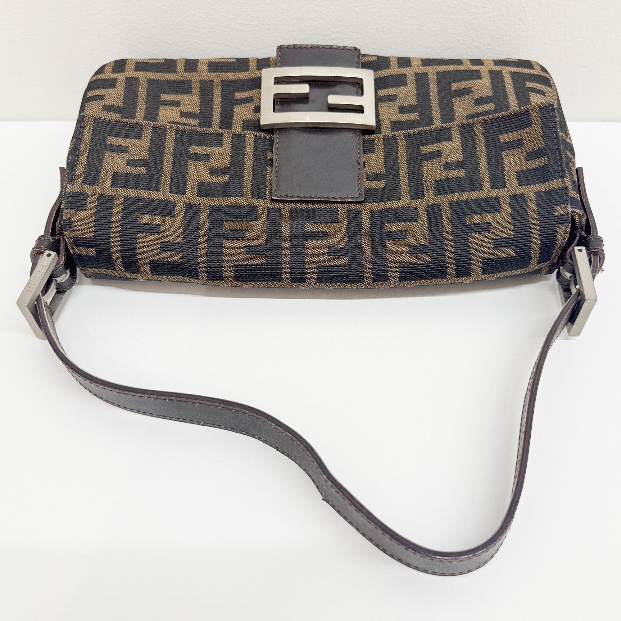 Baguette Brown Zucca Shoulder Bag