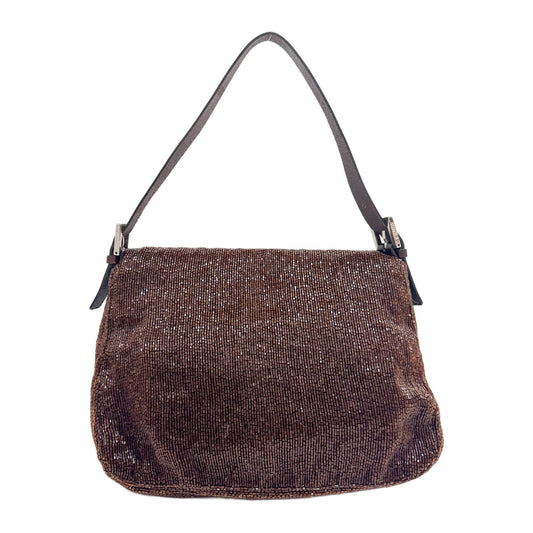 Mamma Baguete Brown Beads Shoulder Bag