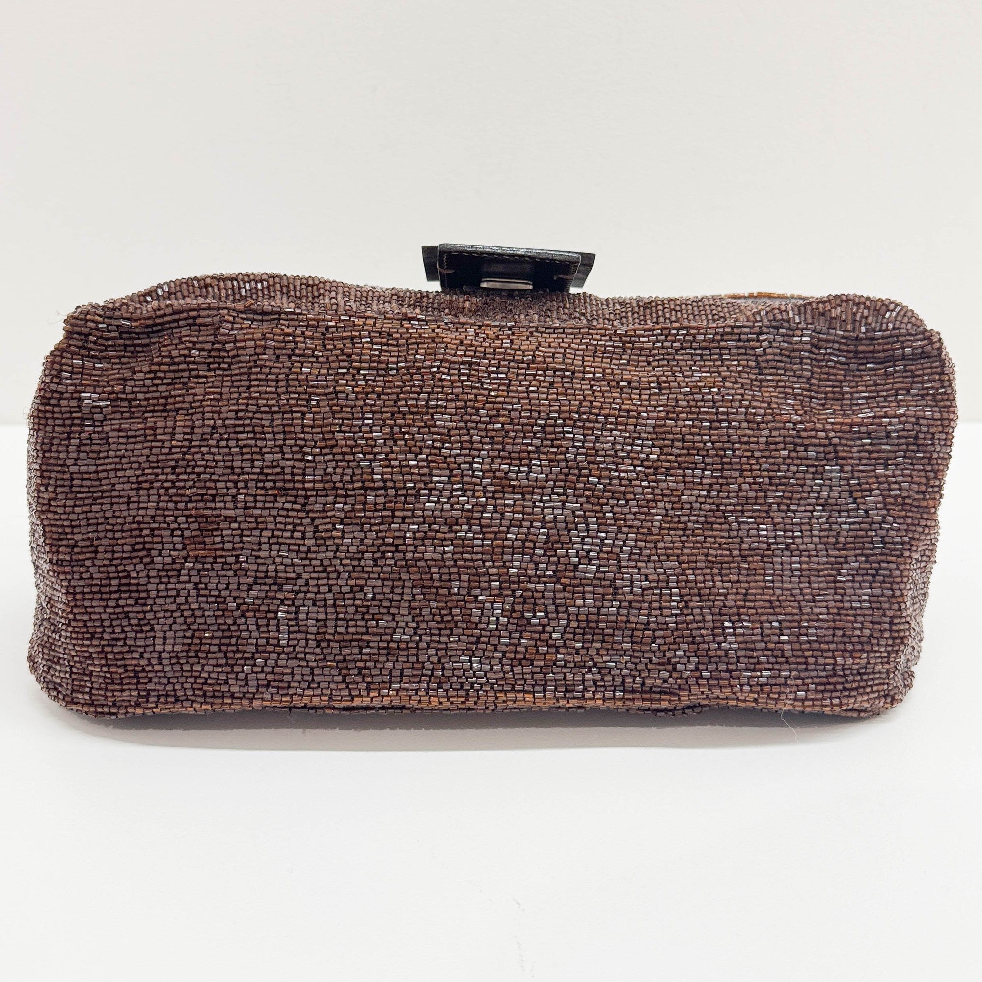 Mamma Baguete Brown Beads Shoulder Bag