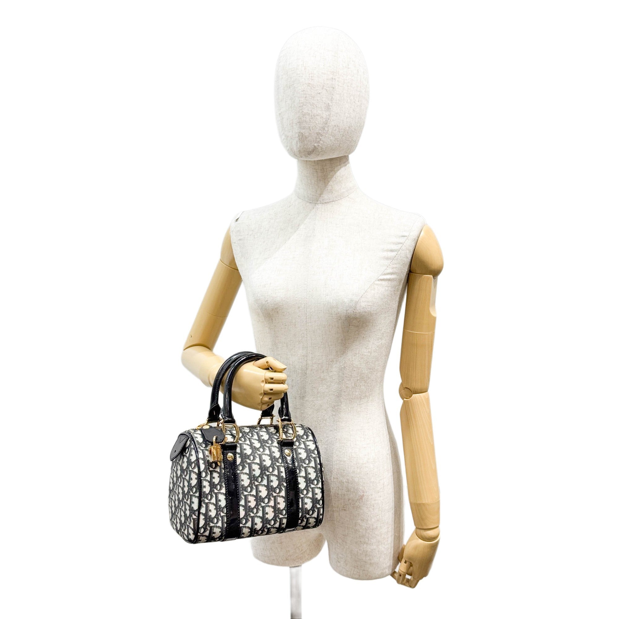 Mini Boston Black Trotter Handle Bag