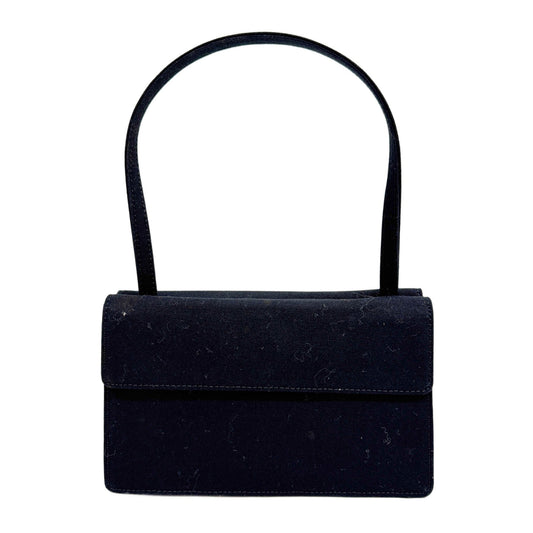Black Cotton with Gold Buckle Handle Bag