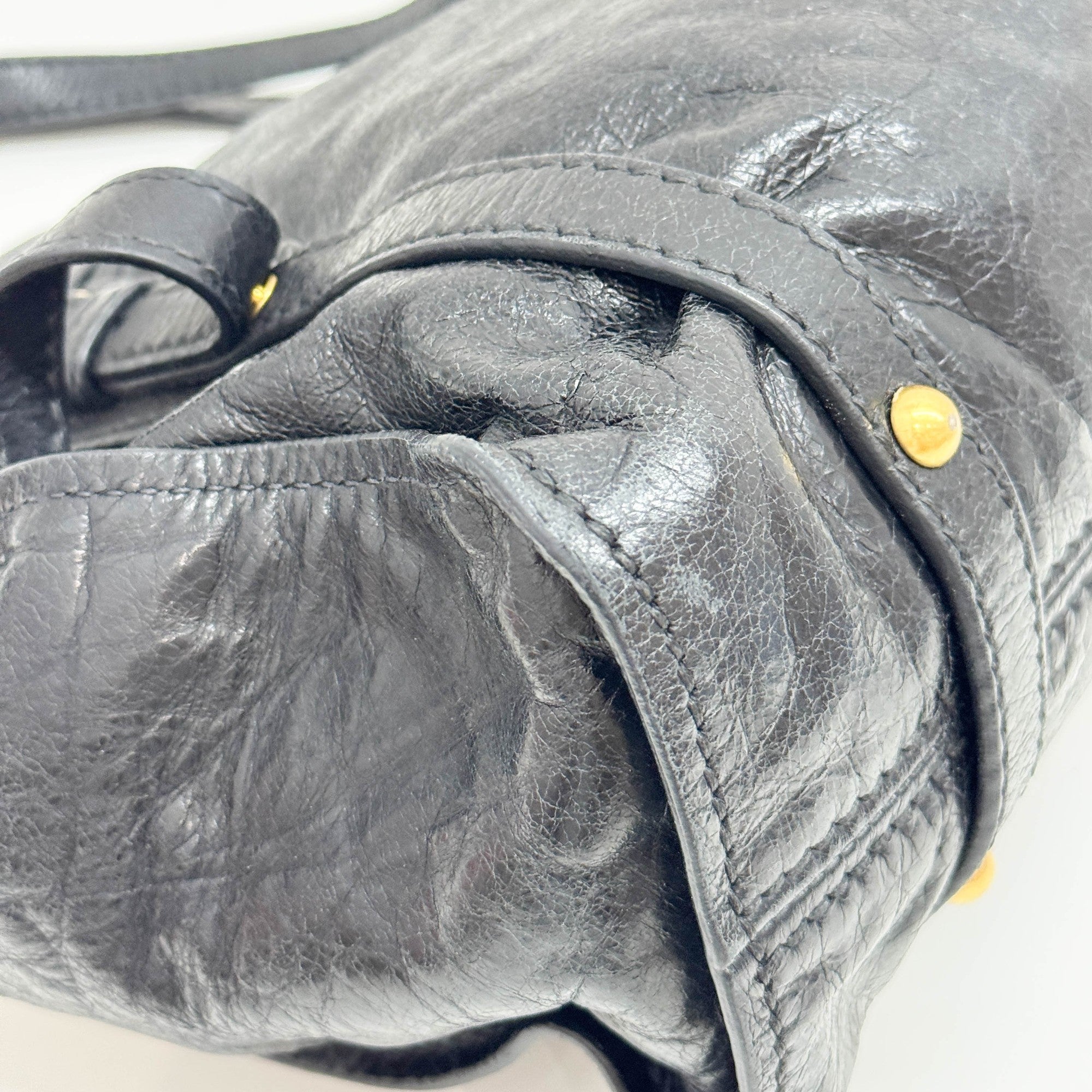 Black Leather Bow Bag Shoulder Bag