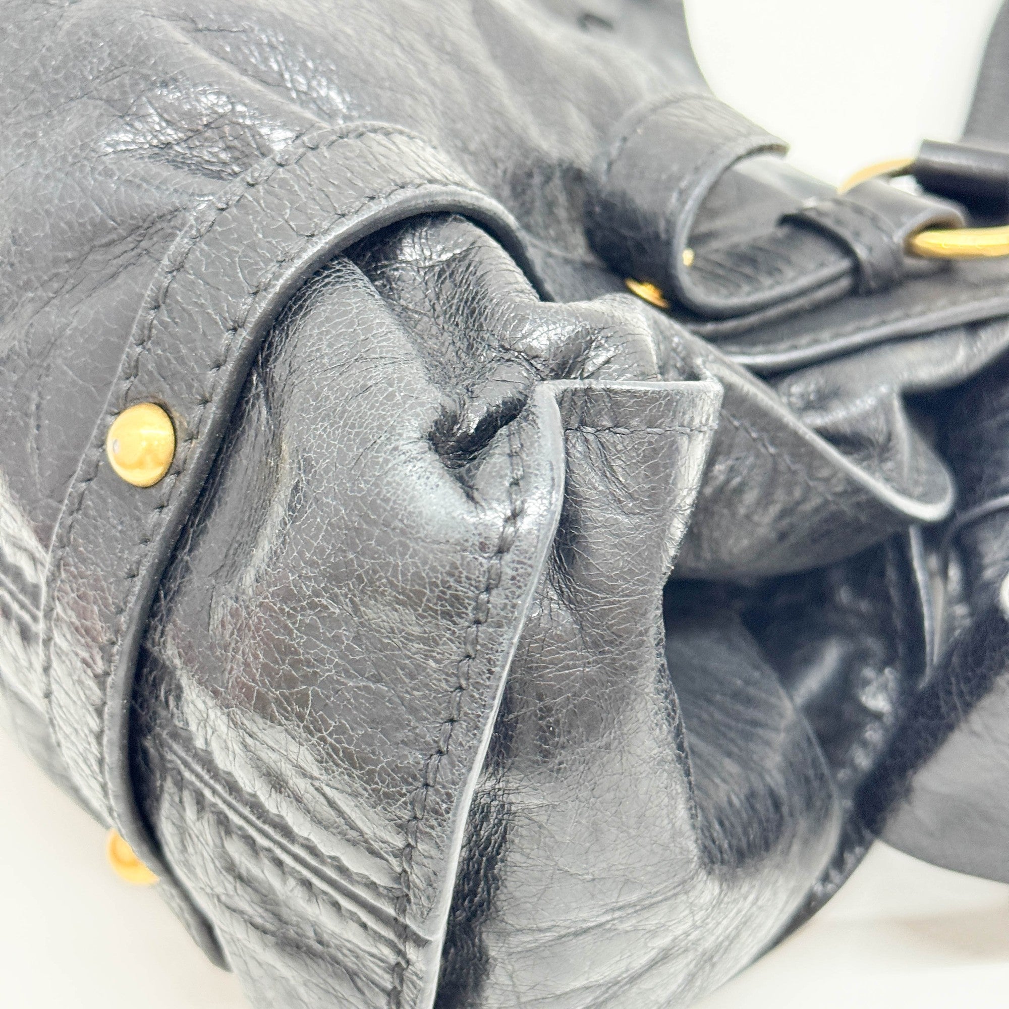 Black Leather Bow Bag Shoulder Bag