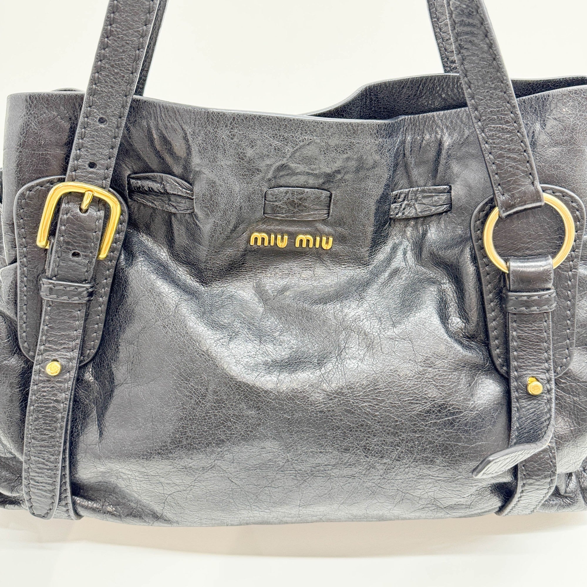 Black Leather Bow Bag Shoulder Bag