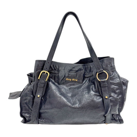 Black Leather Bow Bag Shoulder Bag