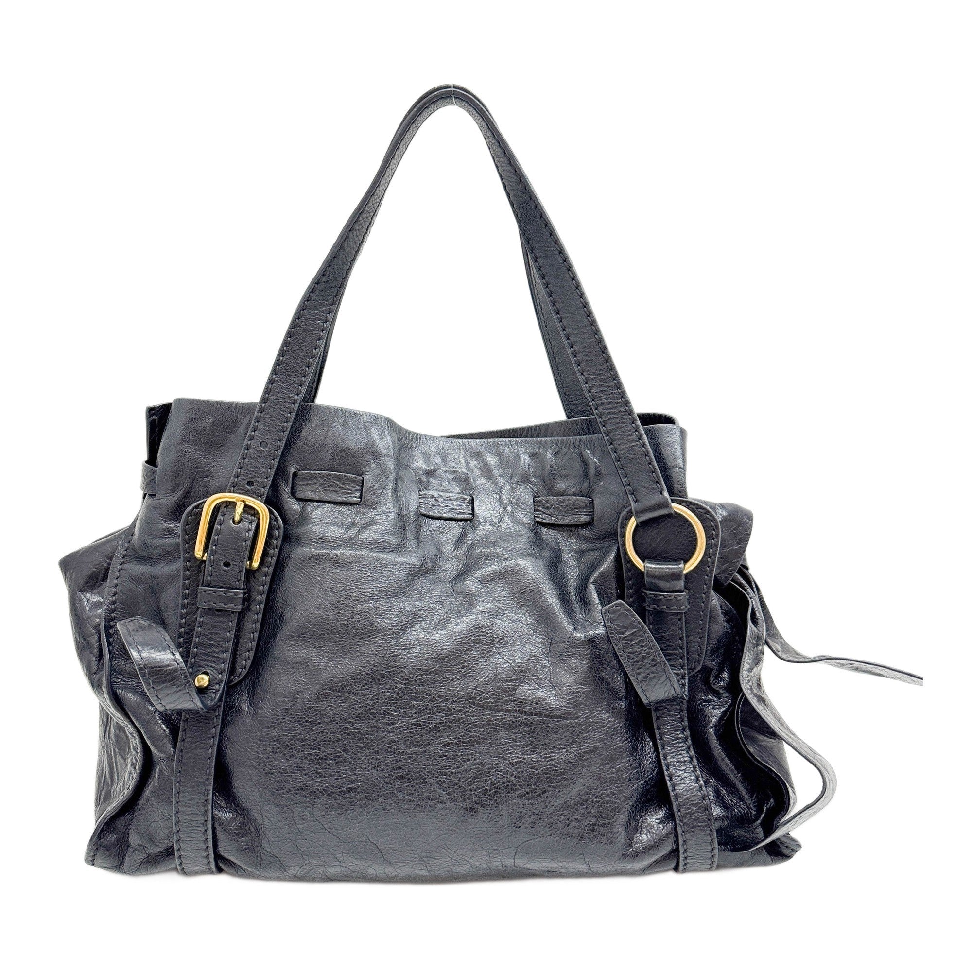Black Leather Bow Bag Shoulder Bag