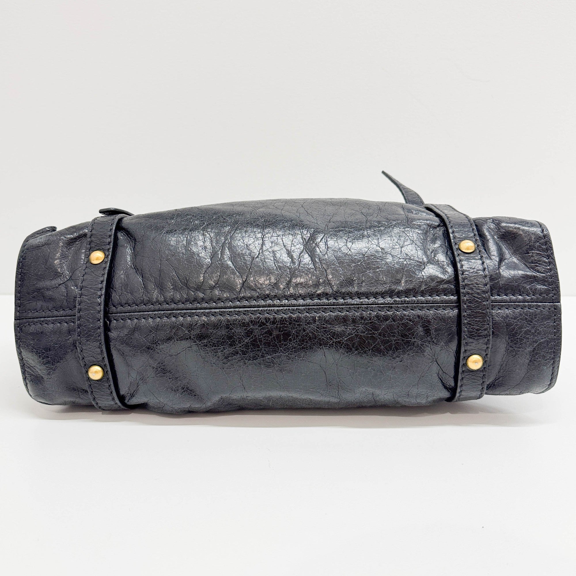 Black Leather Bow Bag Shoulder Bag