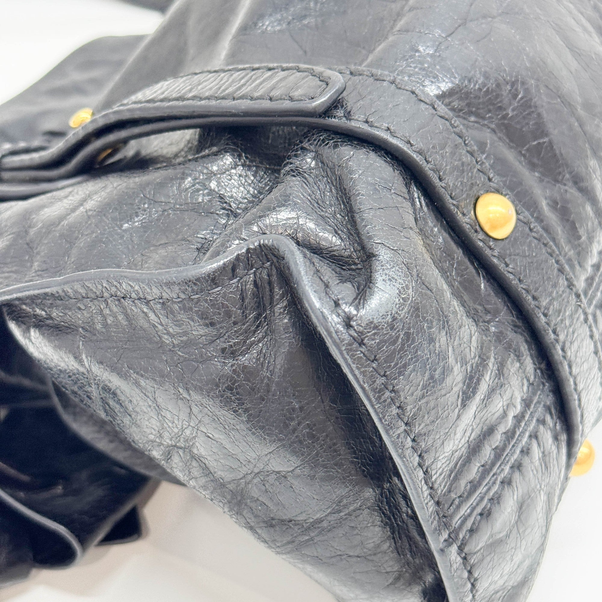 Black Leather Bow Bag Shoulder Bag