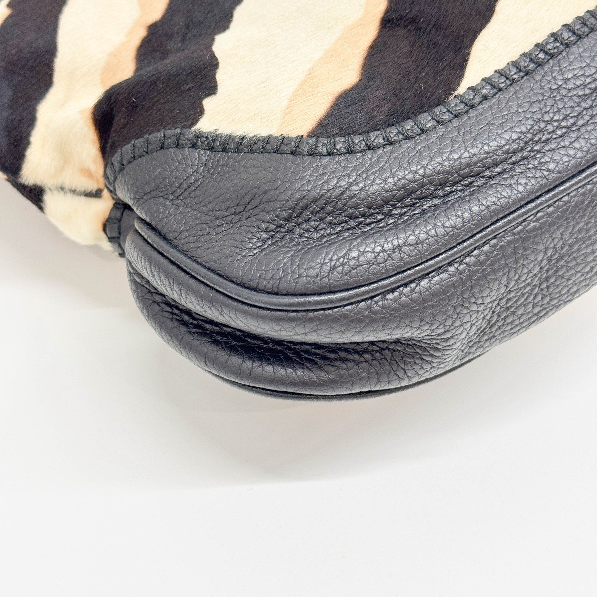 Jackie Animal Print in Pony Hair and Leather Shoulder Bag