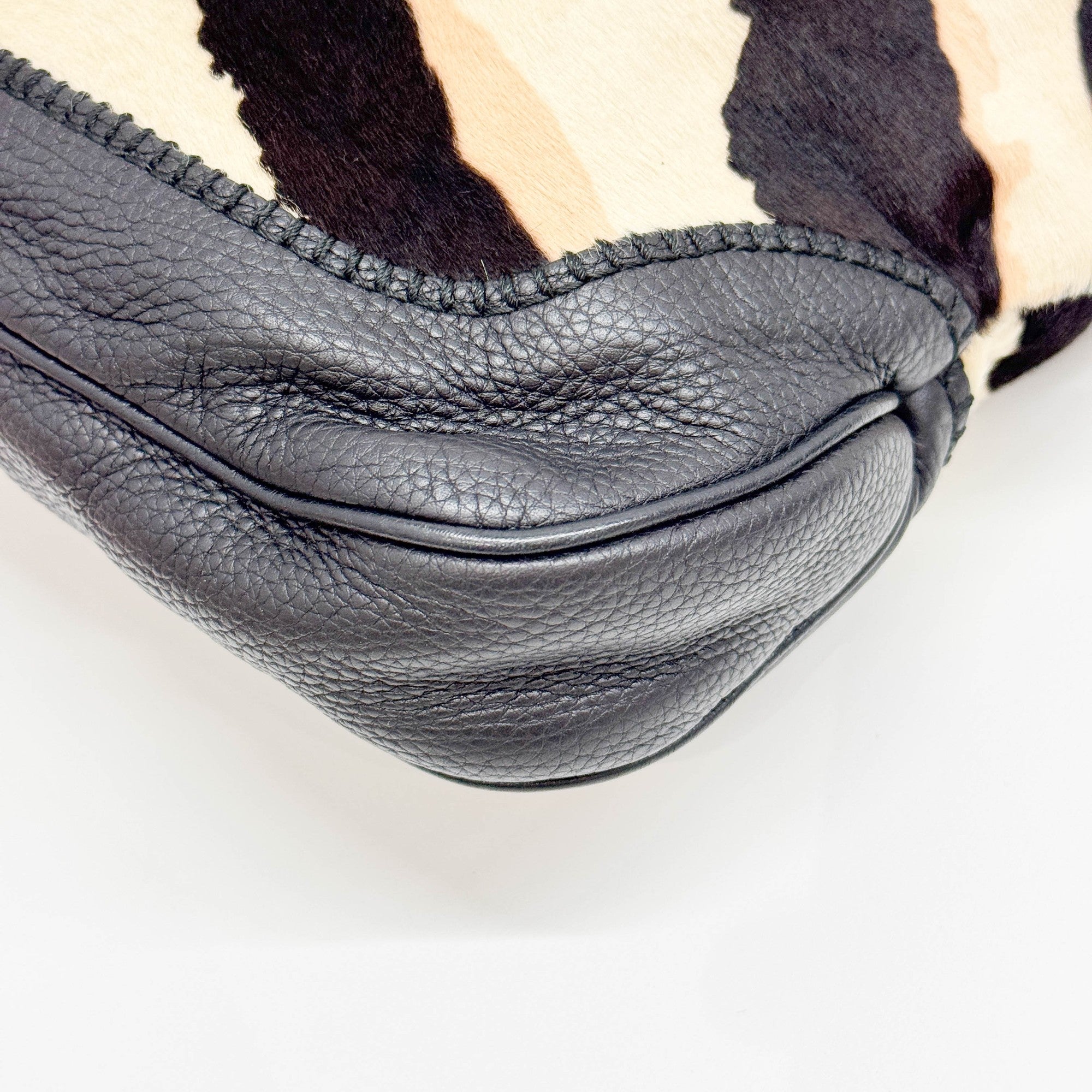 Jackie Animal Print in Pony Hair and Leather Shoulder Bag