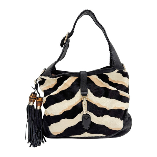 Jackie Animal Print in Pony Hair and Leather Shoulder Bag