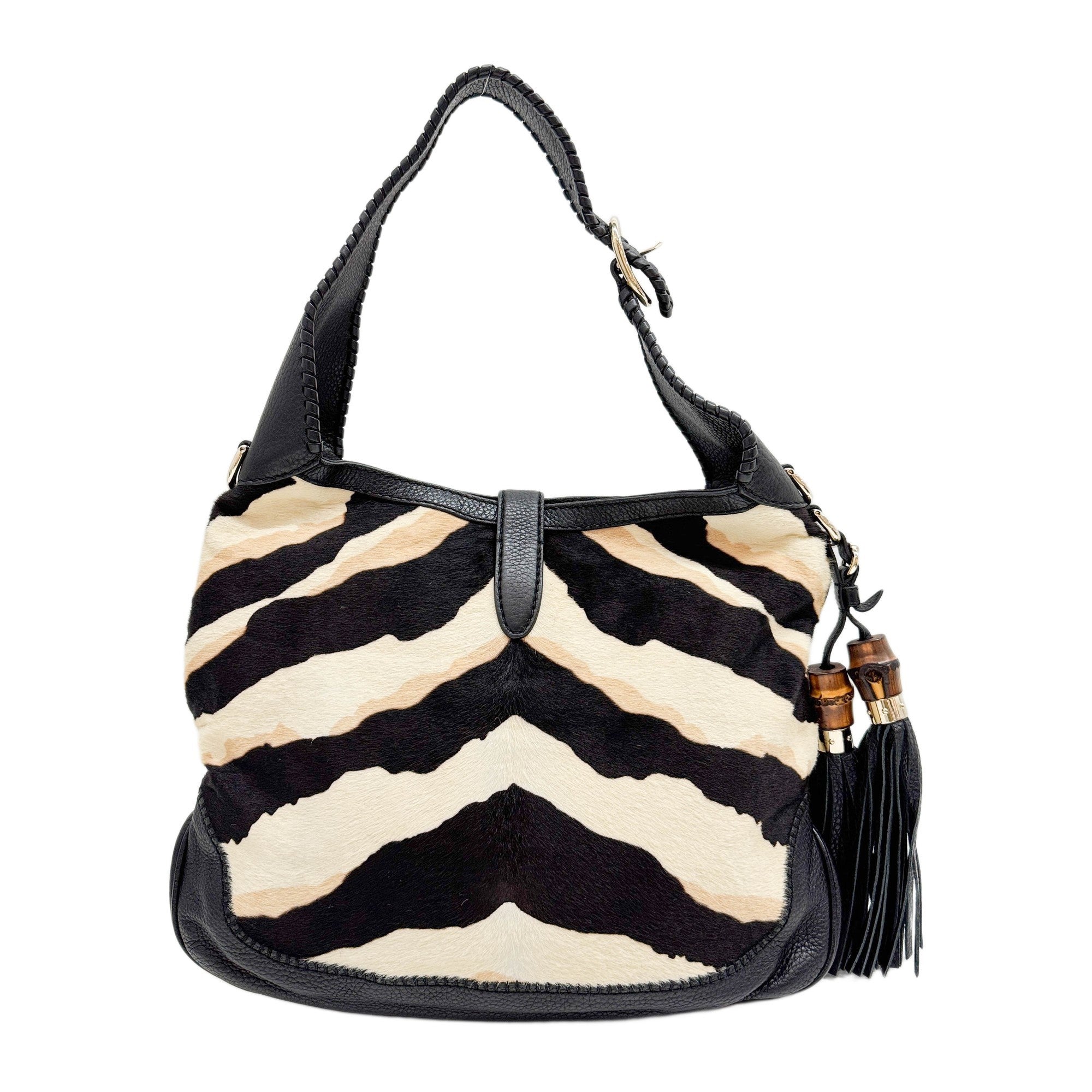 Jackie Animal Print in Pony Hair and Leather Shoulder Bag