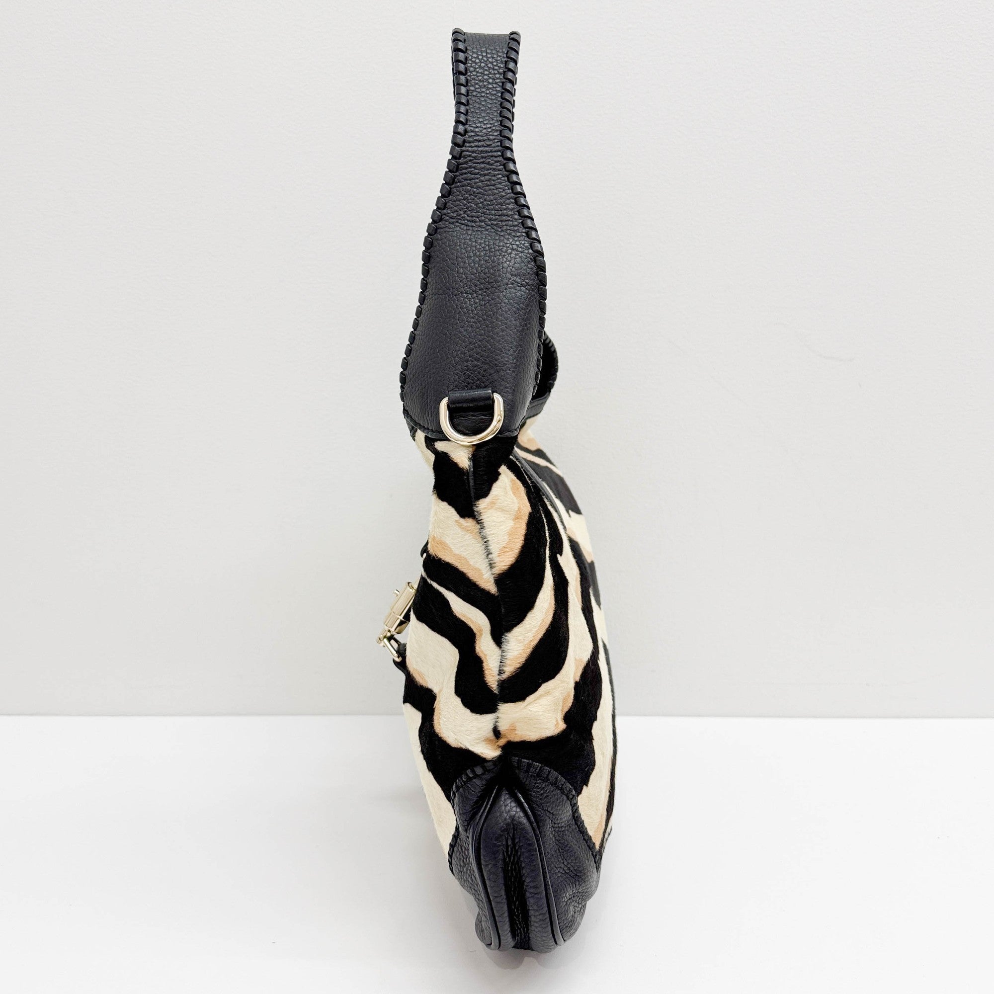 Jackie Animal Print in Pony Hair and Leather Shoulder Bag