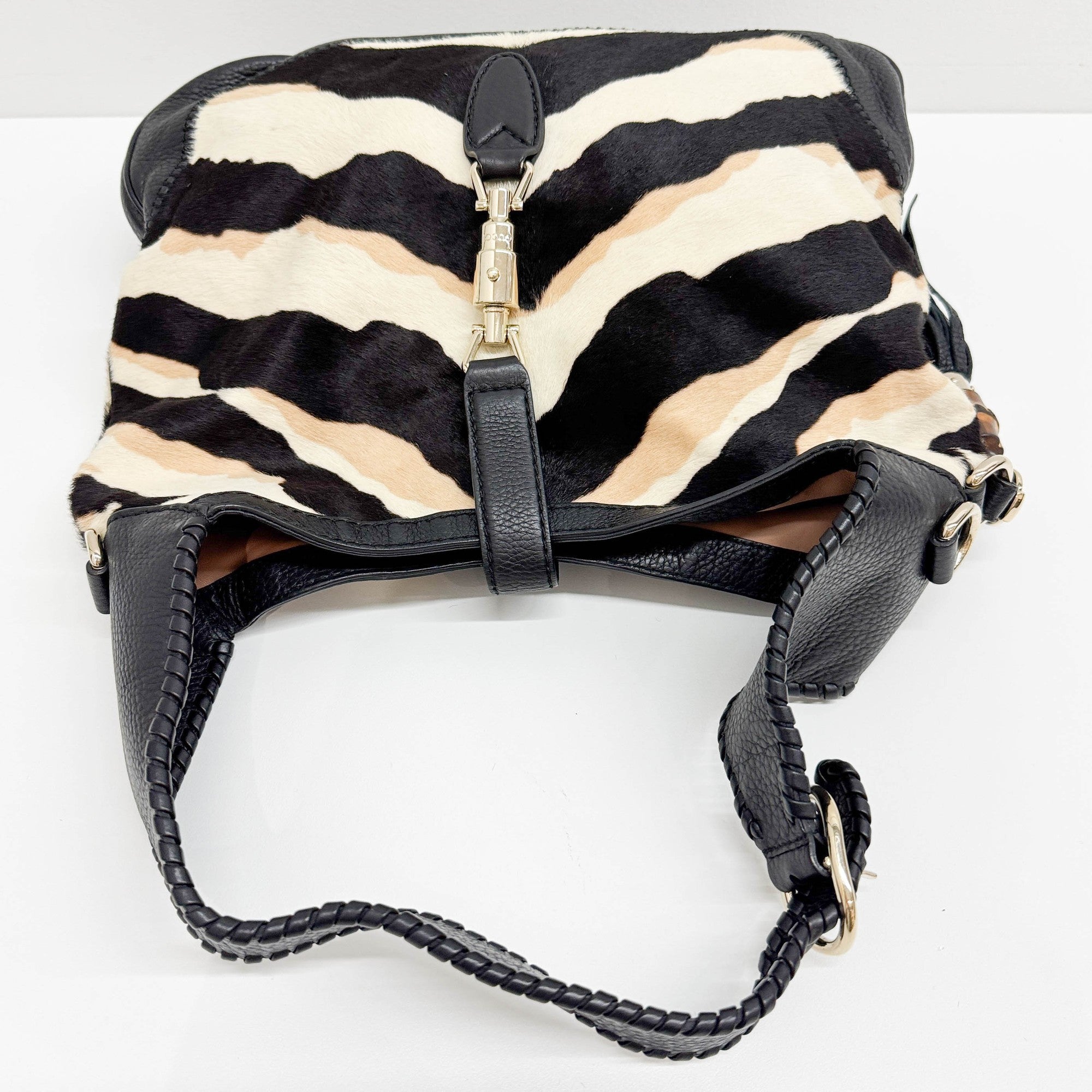 Jackie Animal Print in Pony Hair and Leather Shoulder Bag