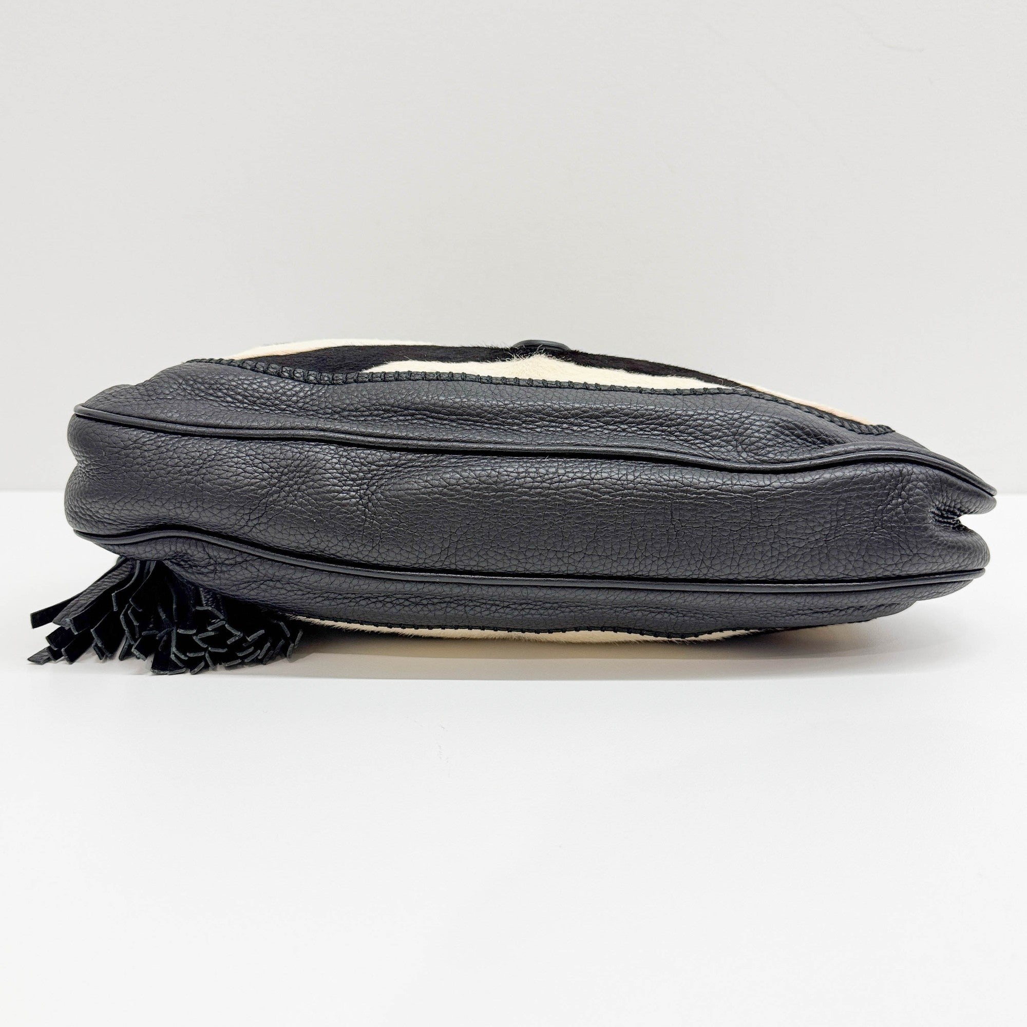 Jackie Animal Print in Pony Hair and Leather Shoulder Bag