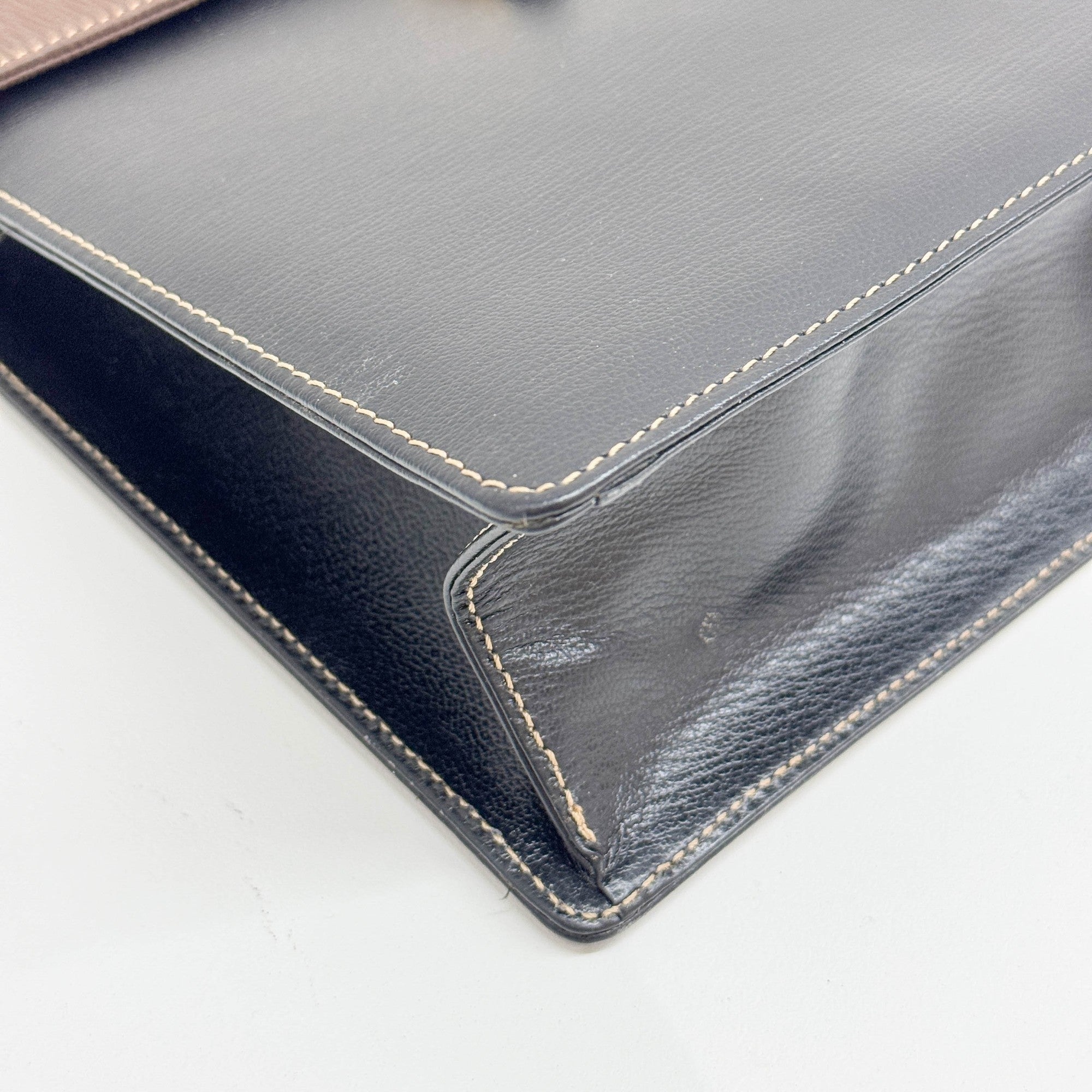 Velazquez Black Leather Two Way Bag