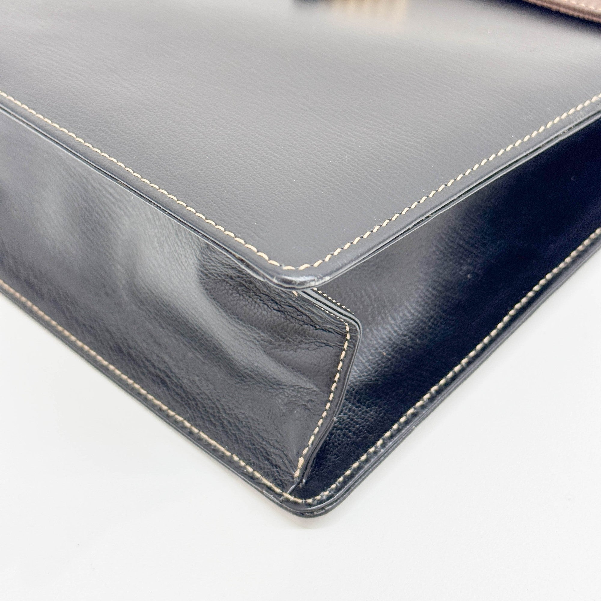 Velazquez Black Leather Two Way Bag