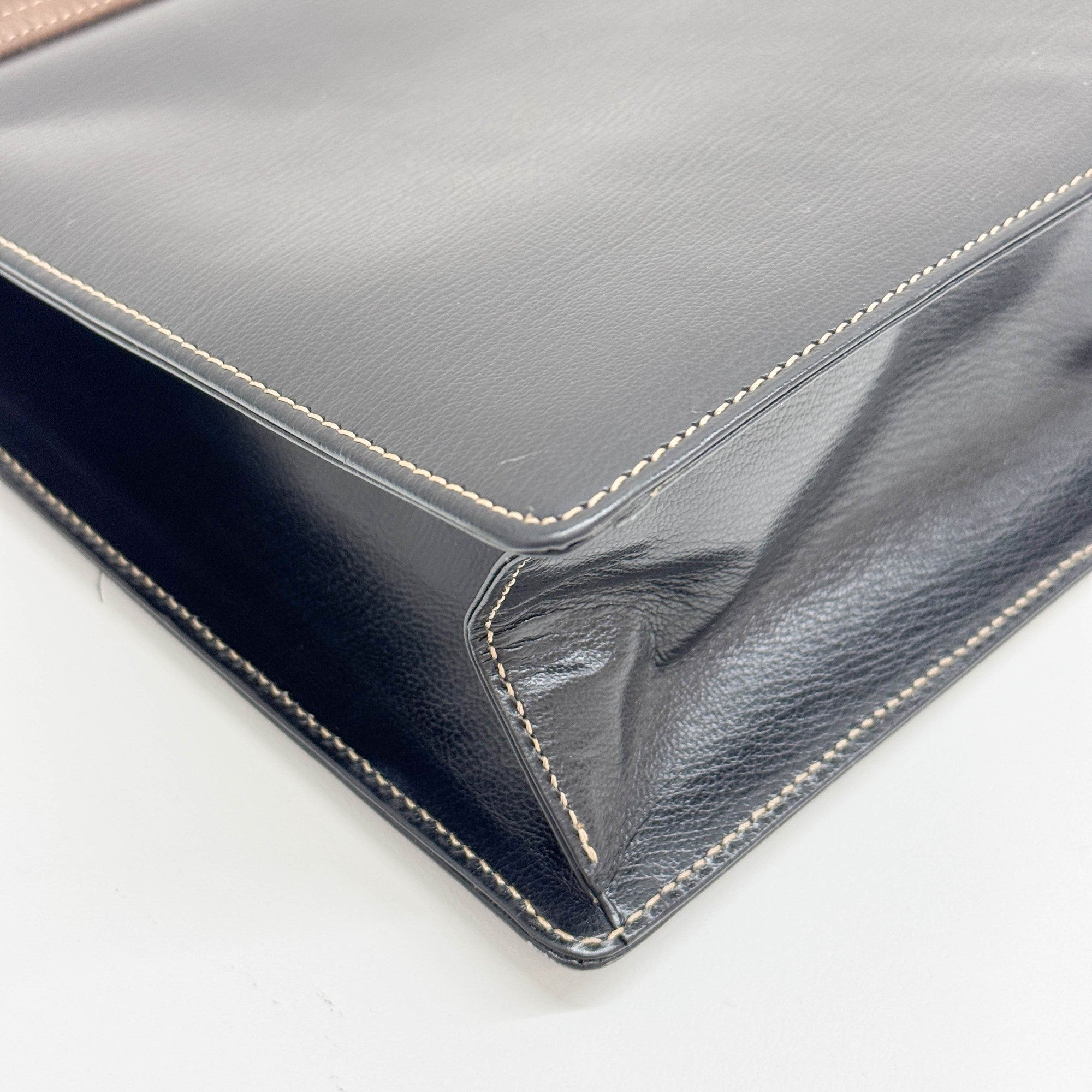 Velazquez Black Leather Two Way Bag