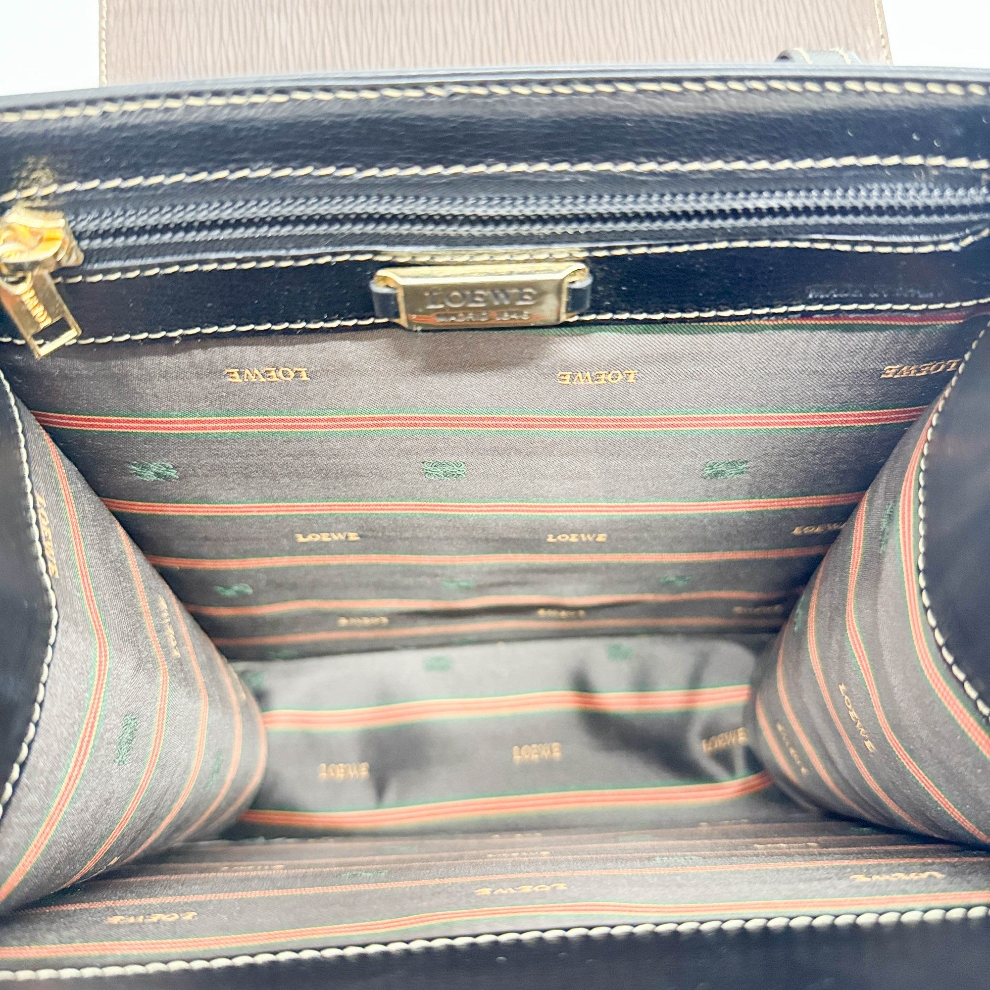 Velazquez Black Leather Two Way Bag