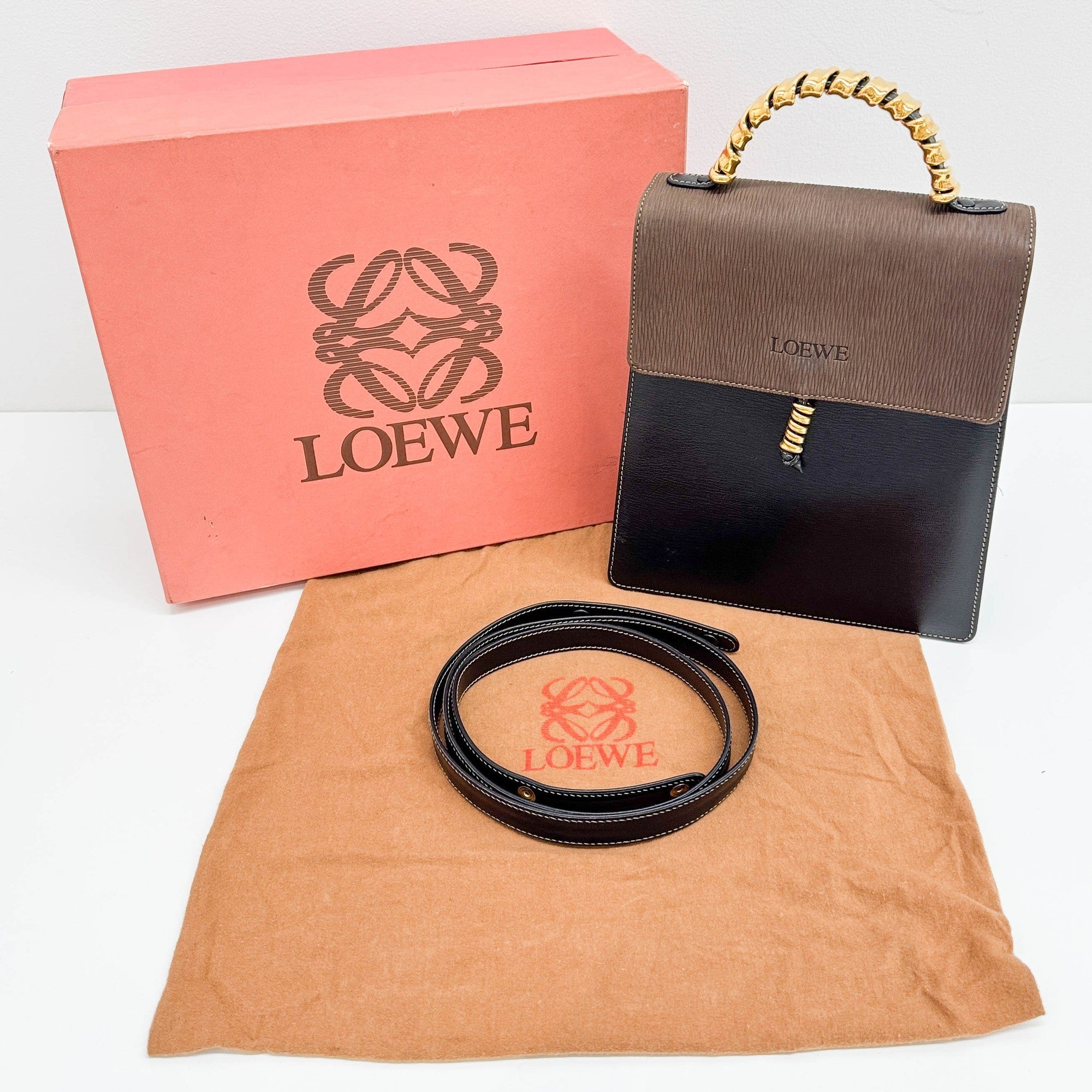 Velazquez Black Leather Two Way Bag