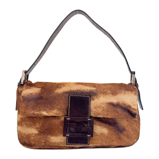Baguette in Brown Pony Hair Shoulder Bag