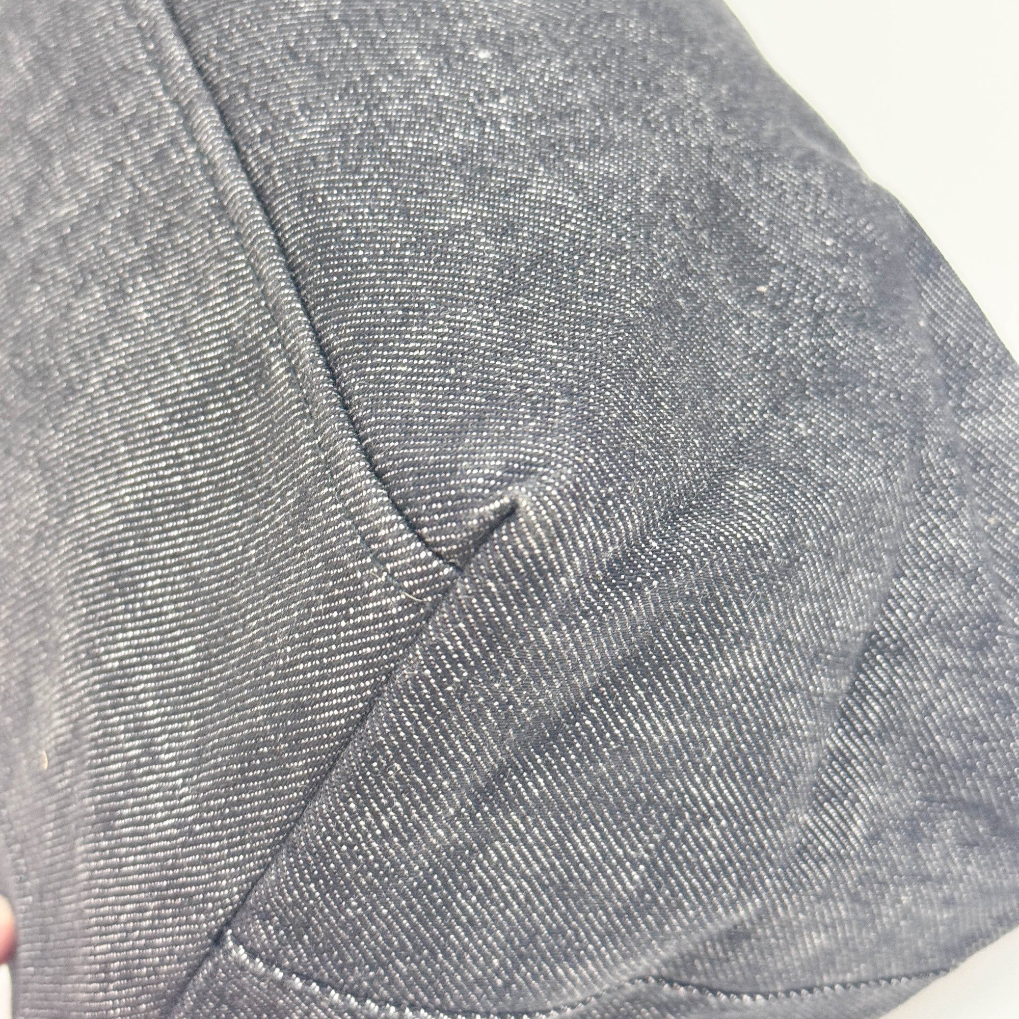 Black Denim with Brown Leather Shoulder Bag