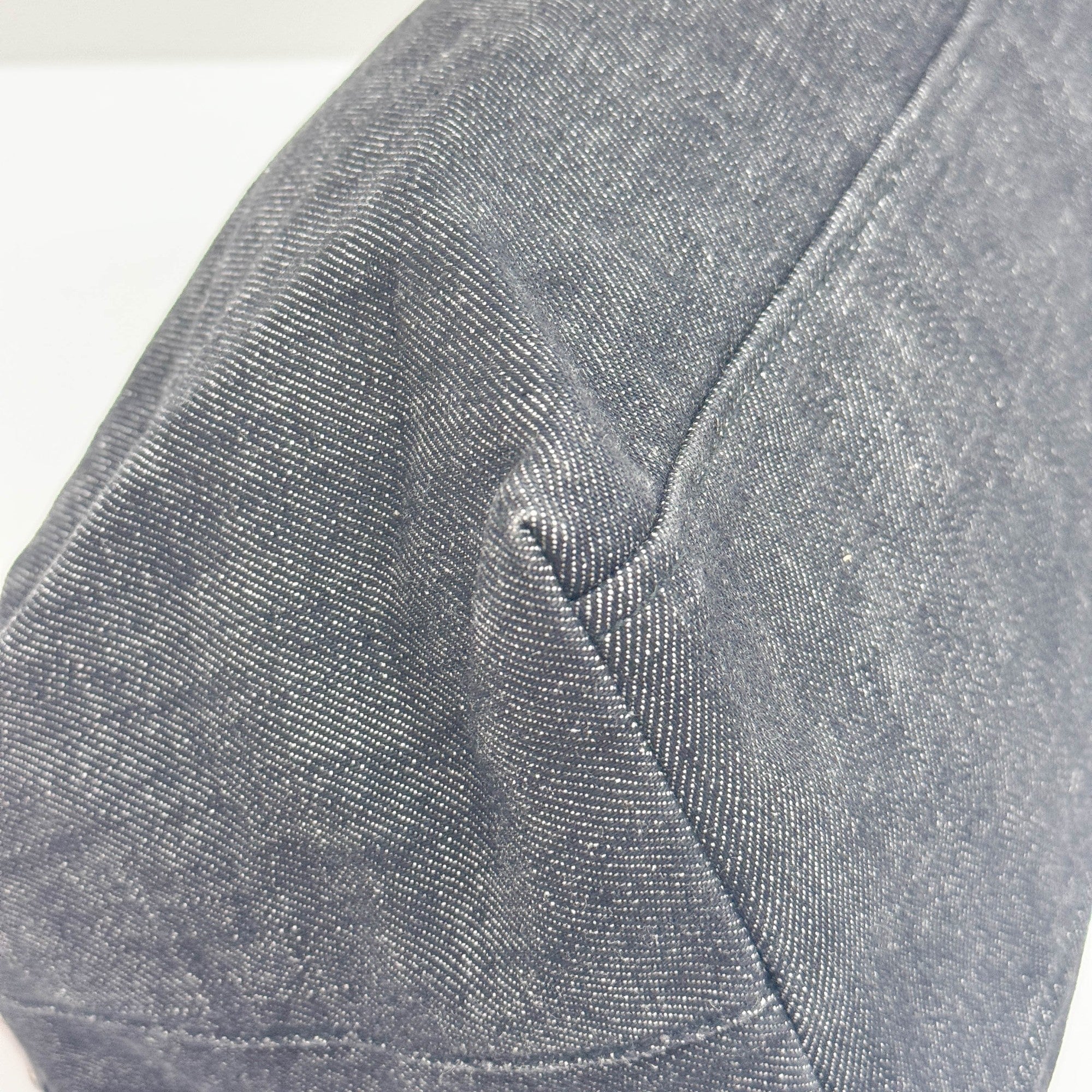 Black Denim with Brown Leather Shoulder Bag