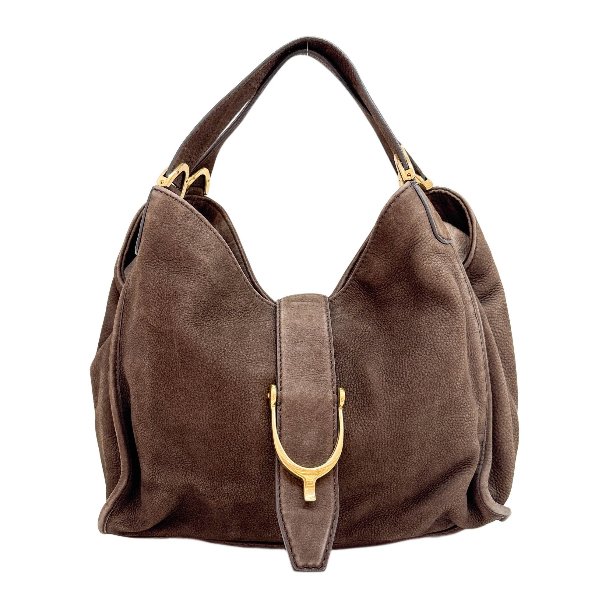 Stirrup Brown Leather Shoulder Bag