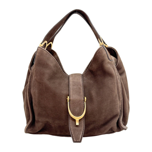 Stirrup Brown Leather Shoulder Bag