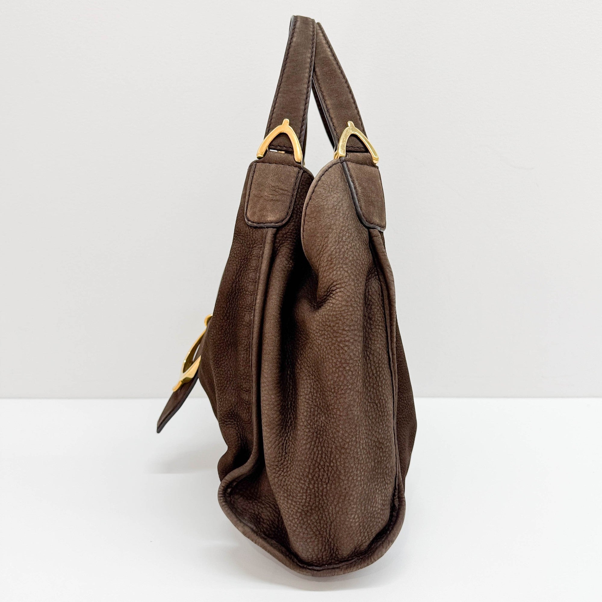 Stirrup Brown Leather Shoulder Bag