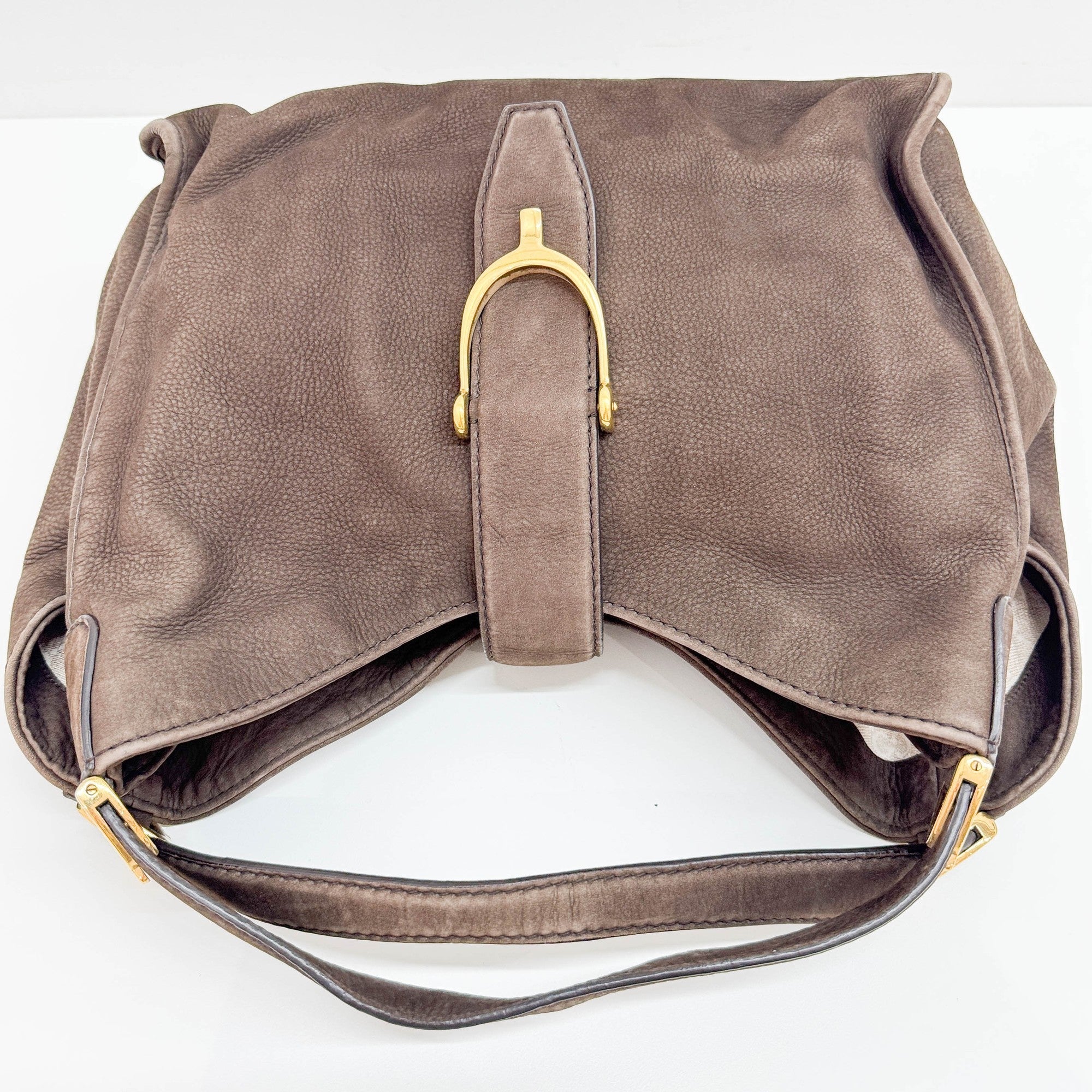 Stirrup Brown Leather Shoulder Bag